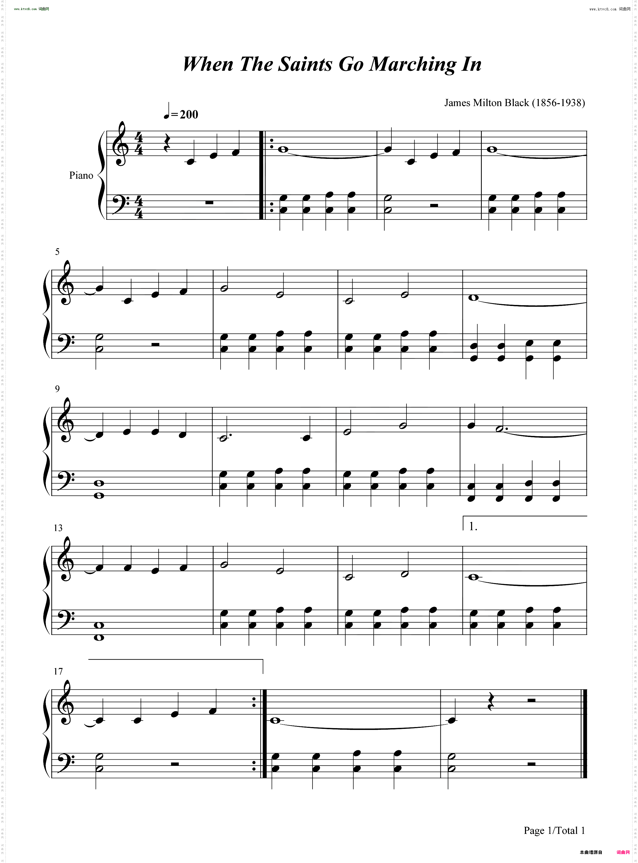 When the Saints Go Marching In_简单版