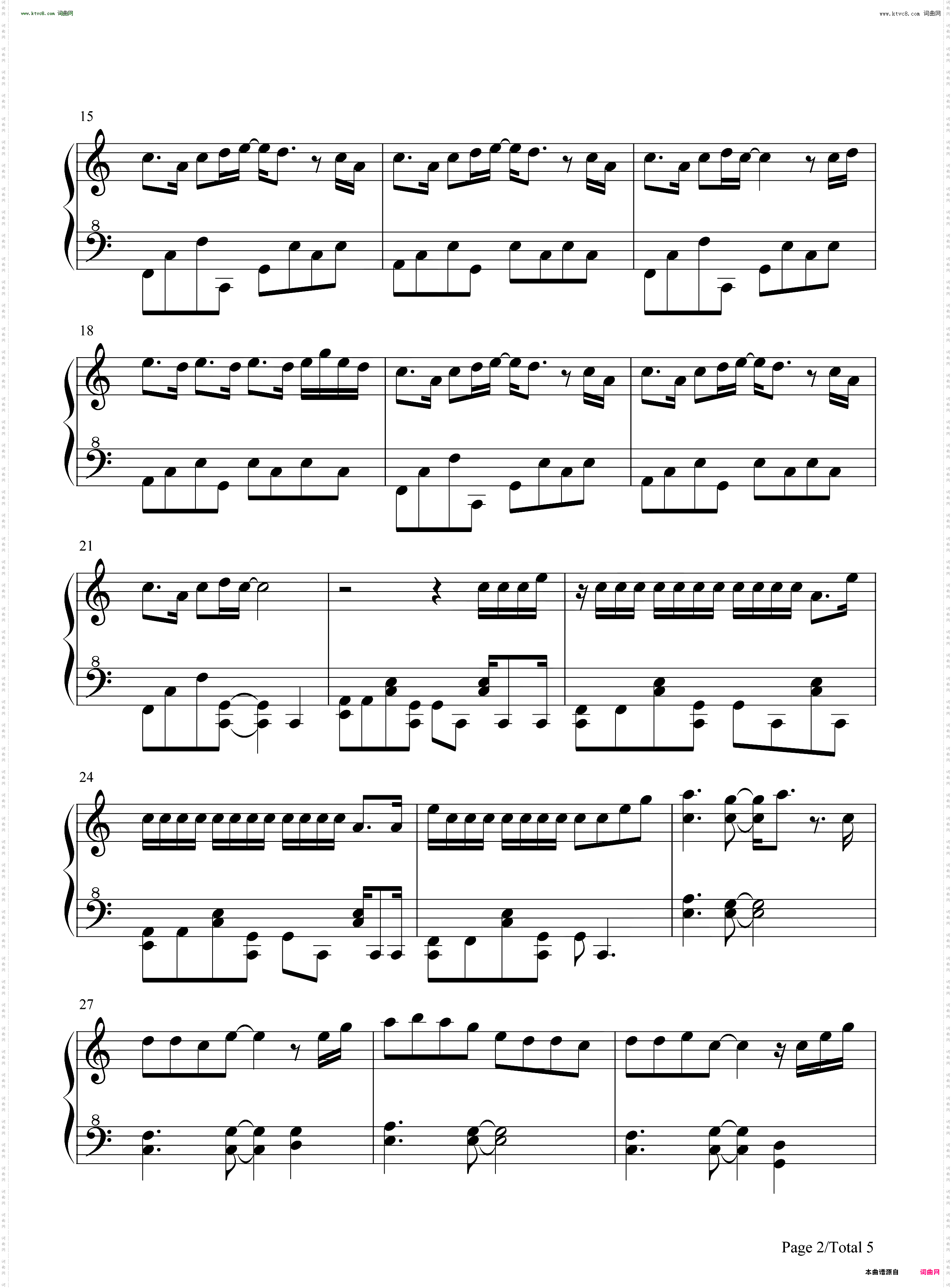 See You Again_钢琴简谱线谱