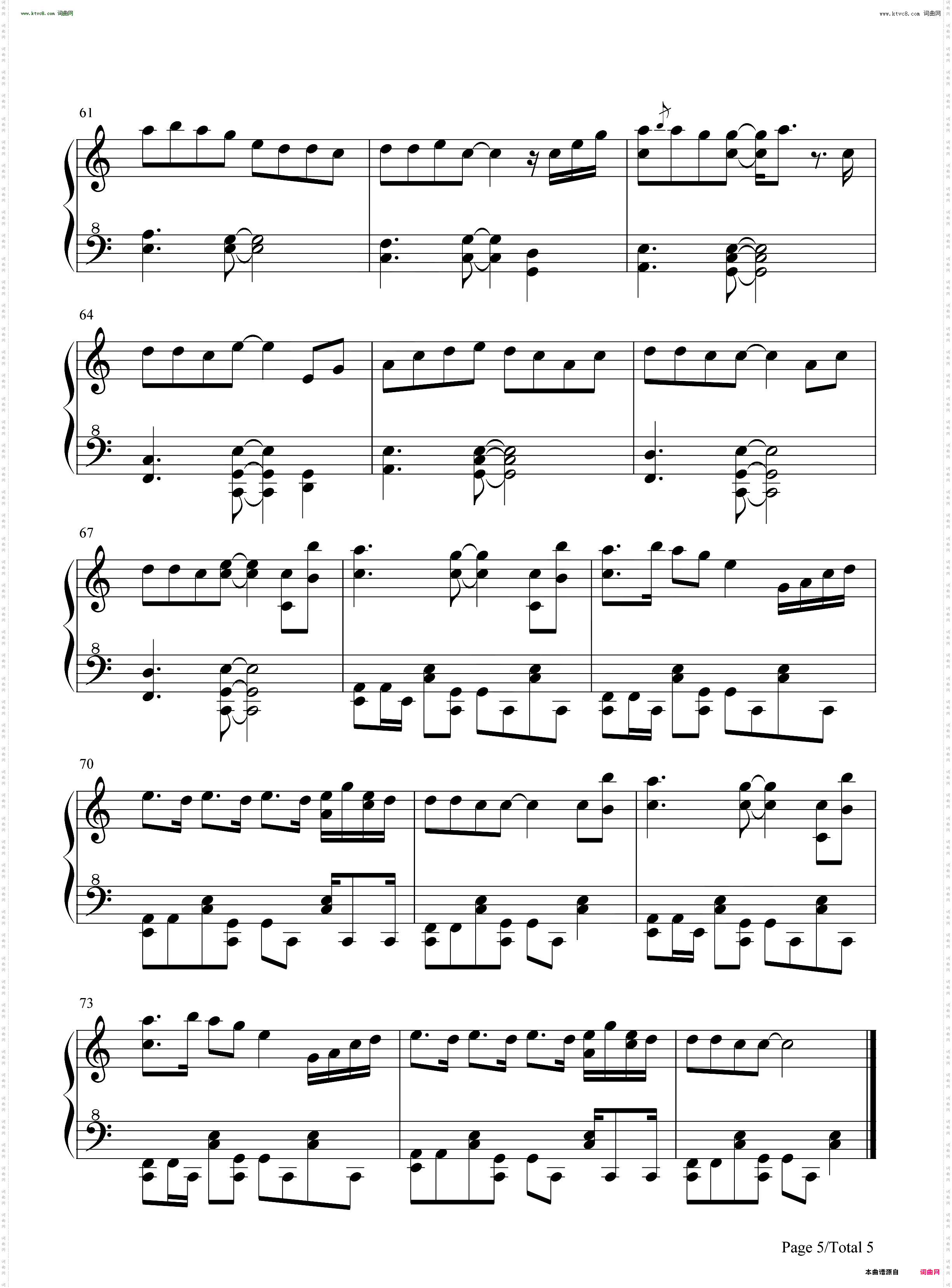 See You Again_钢琴简谱线谱