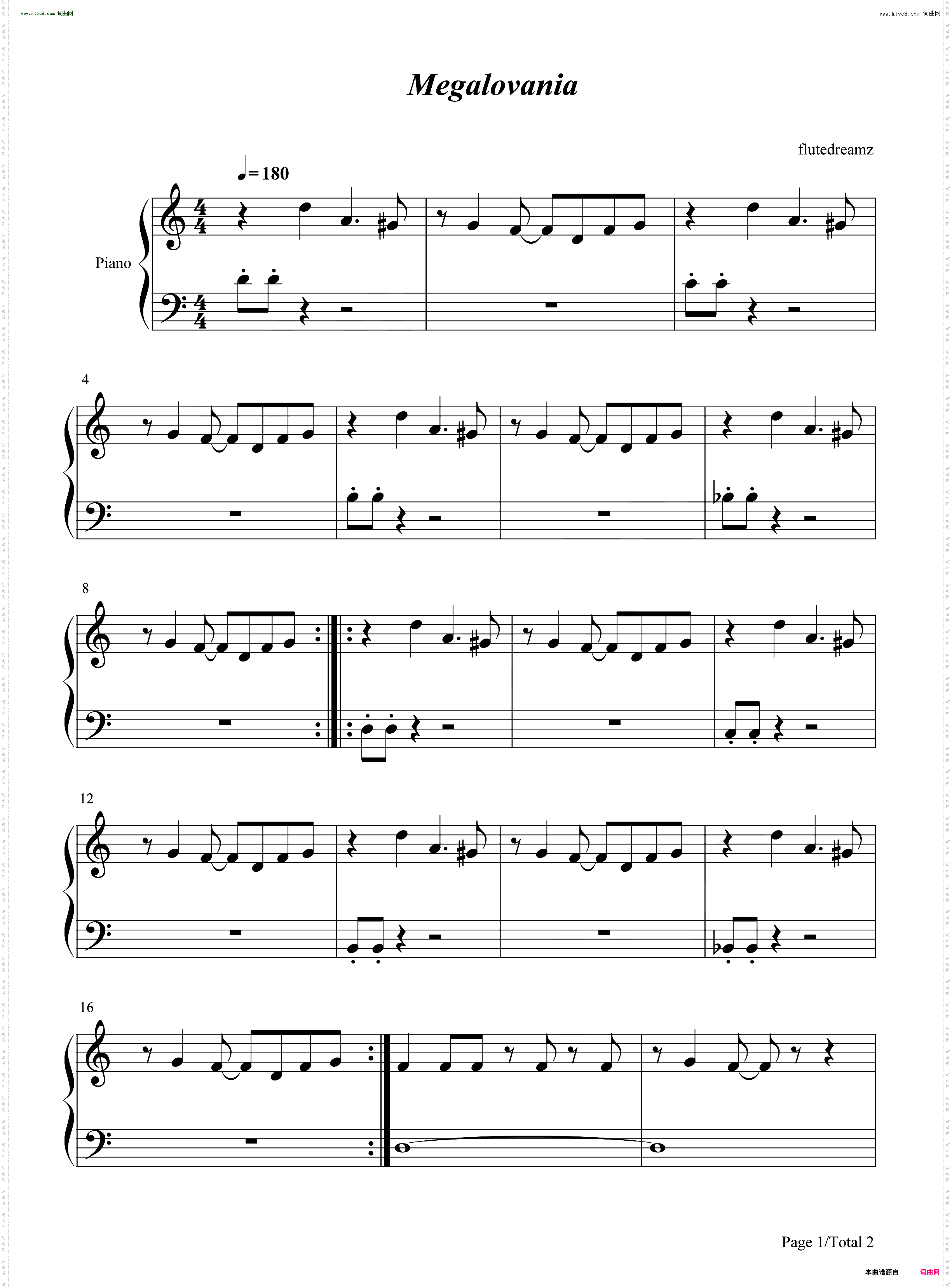 Megalovania_Undertale-传说之下简单版