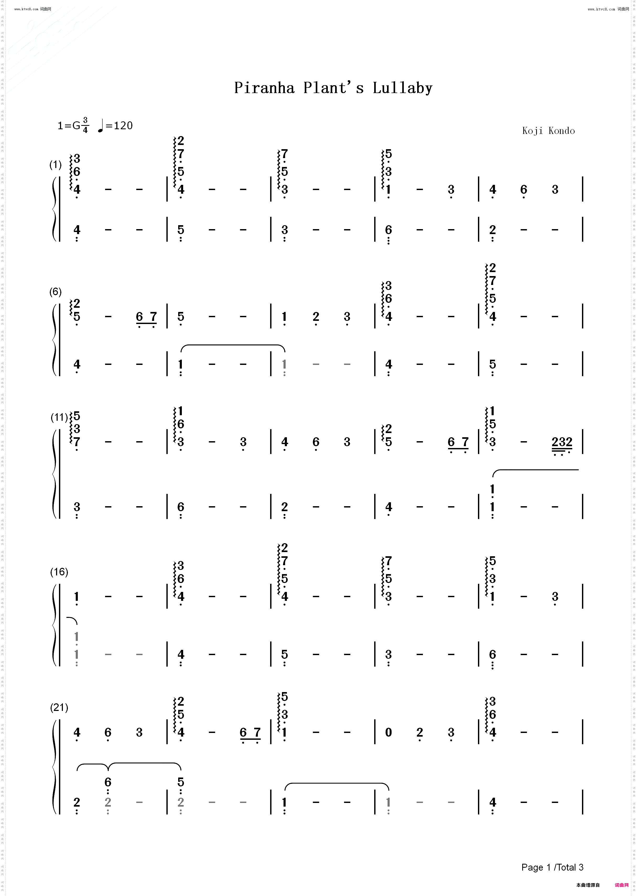 Piranha Plants Lullaby-パックンフラワーの子守歌_超级马力欧64