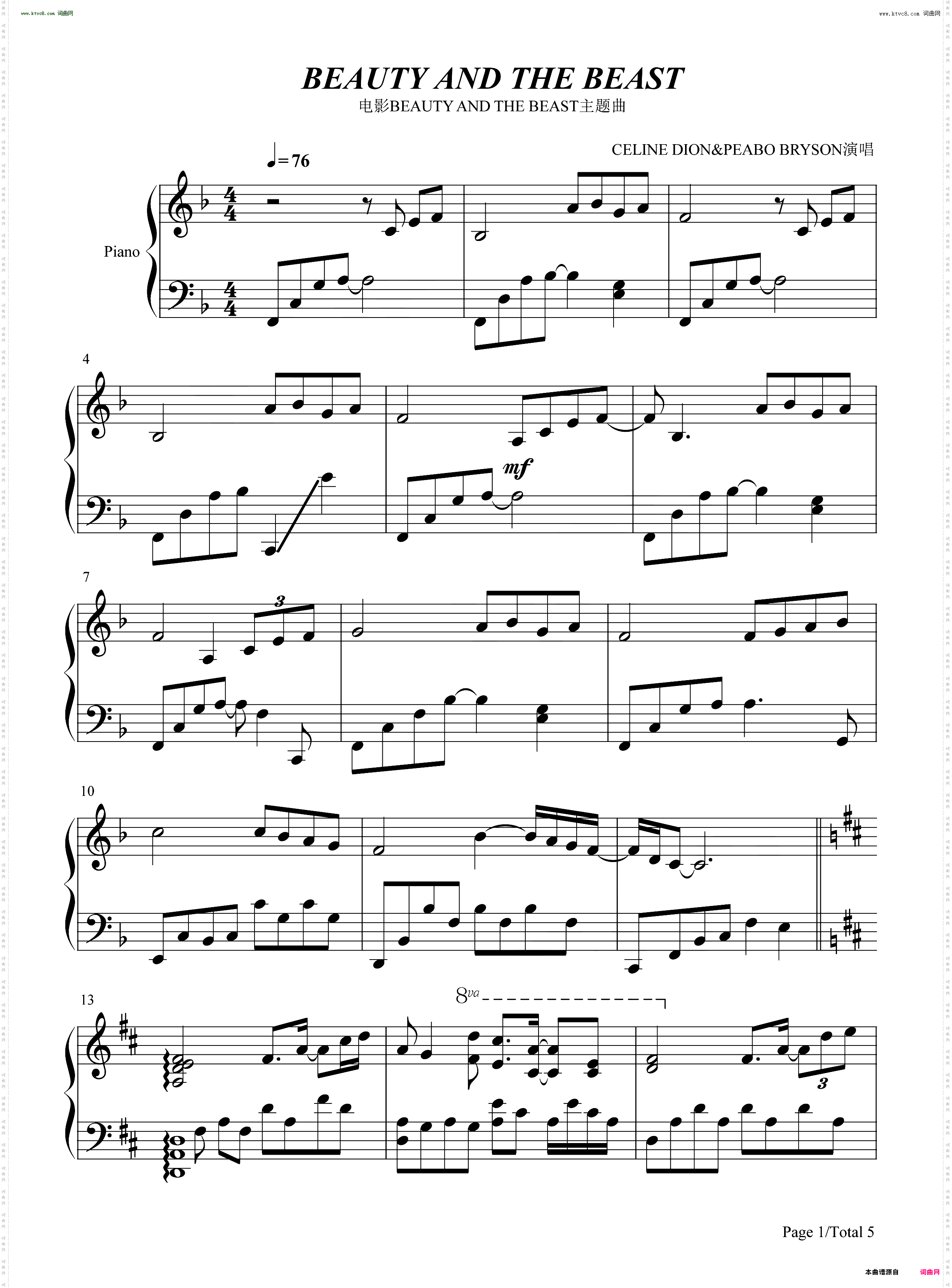 Beauty and the Beast_迪士尼歌曲