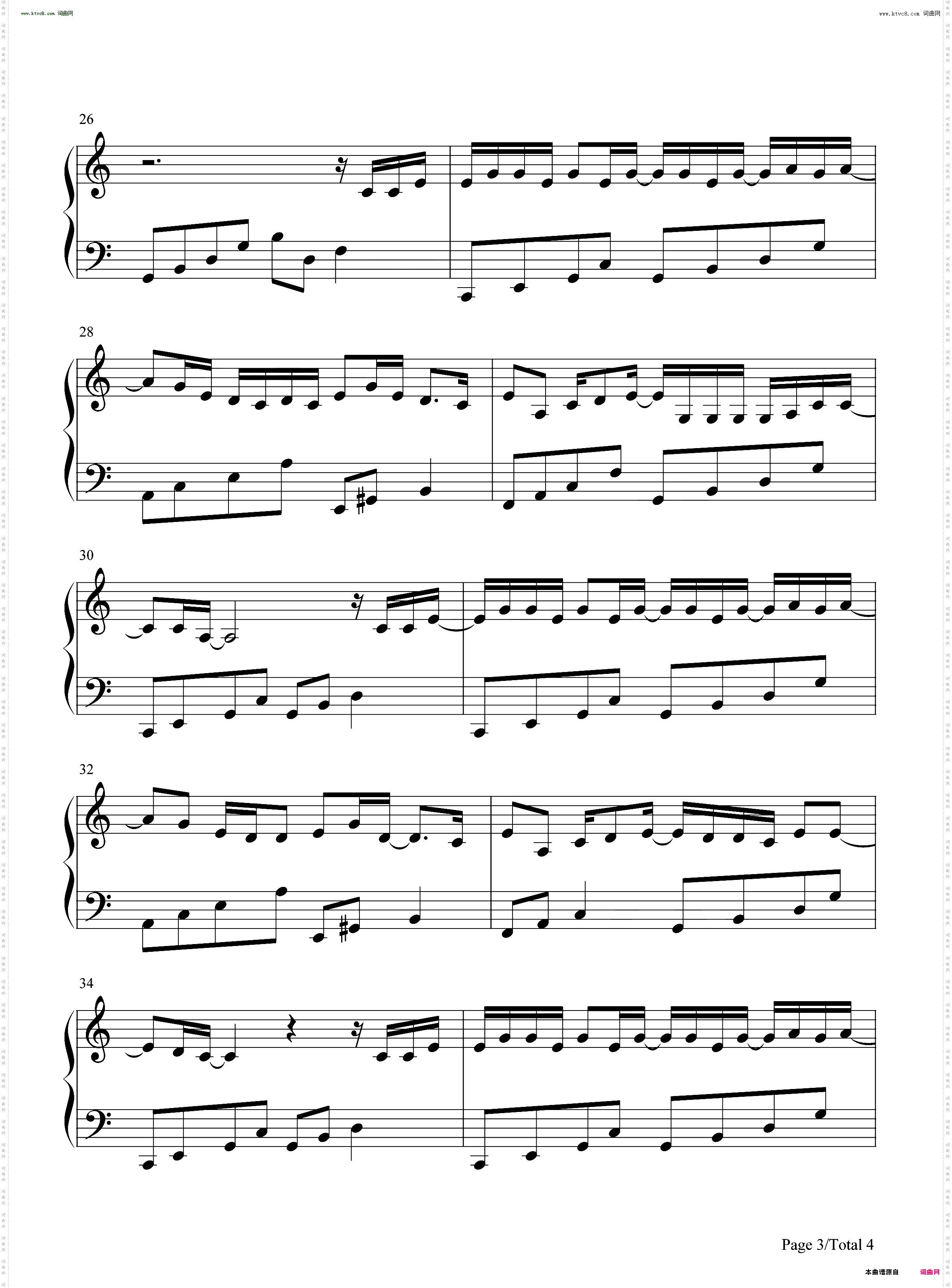 Free Loop_C调钢琴版-管不住的音符