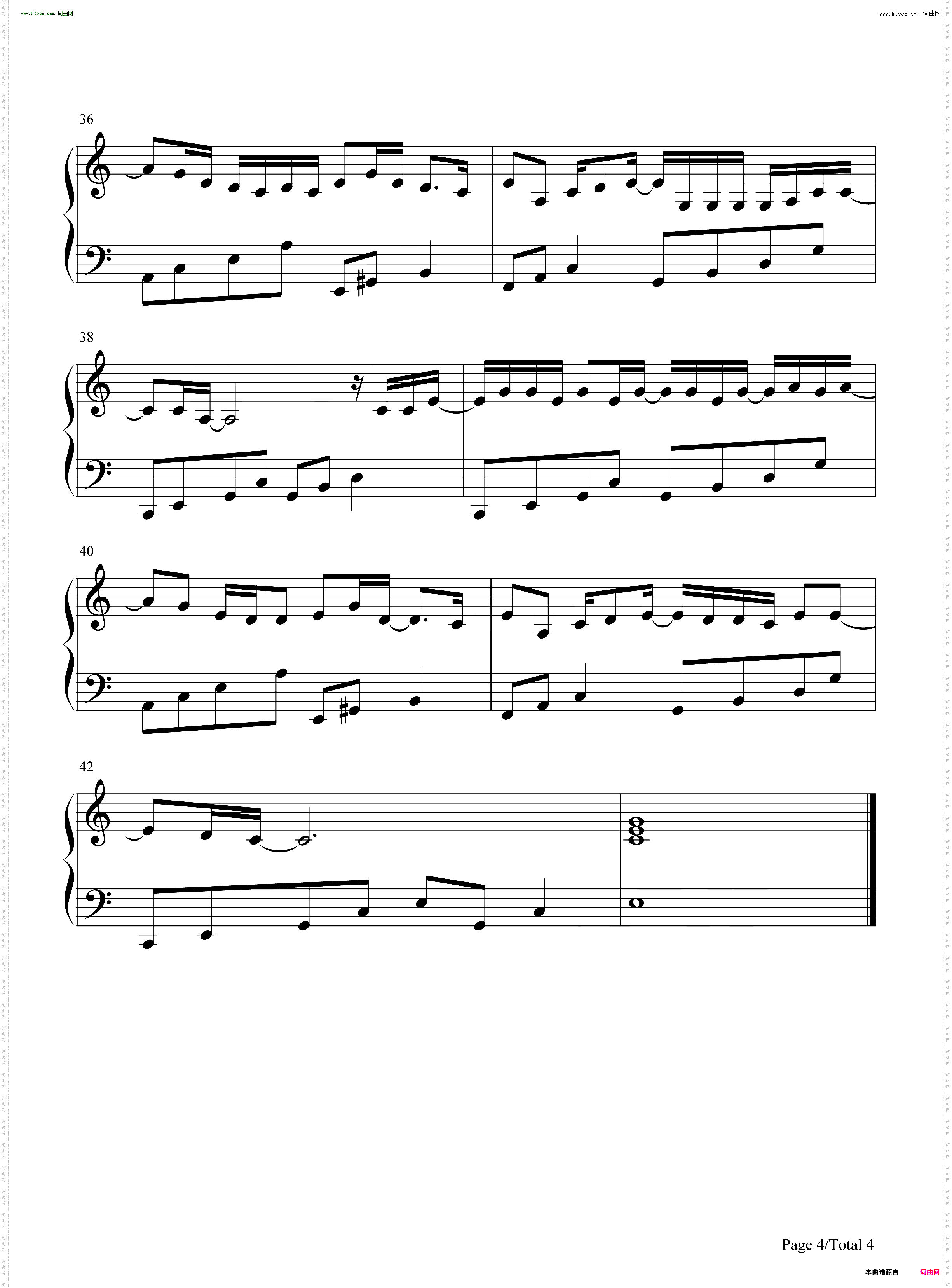 Free Loop_C调钢琴版-管不住的音符