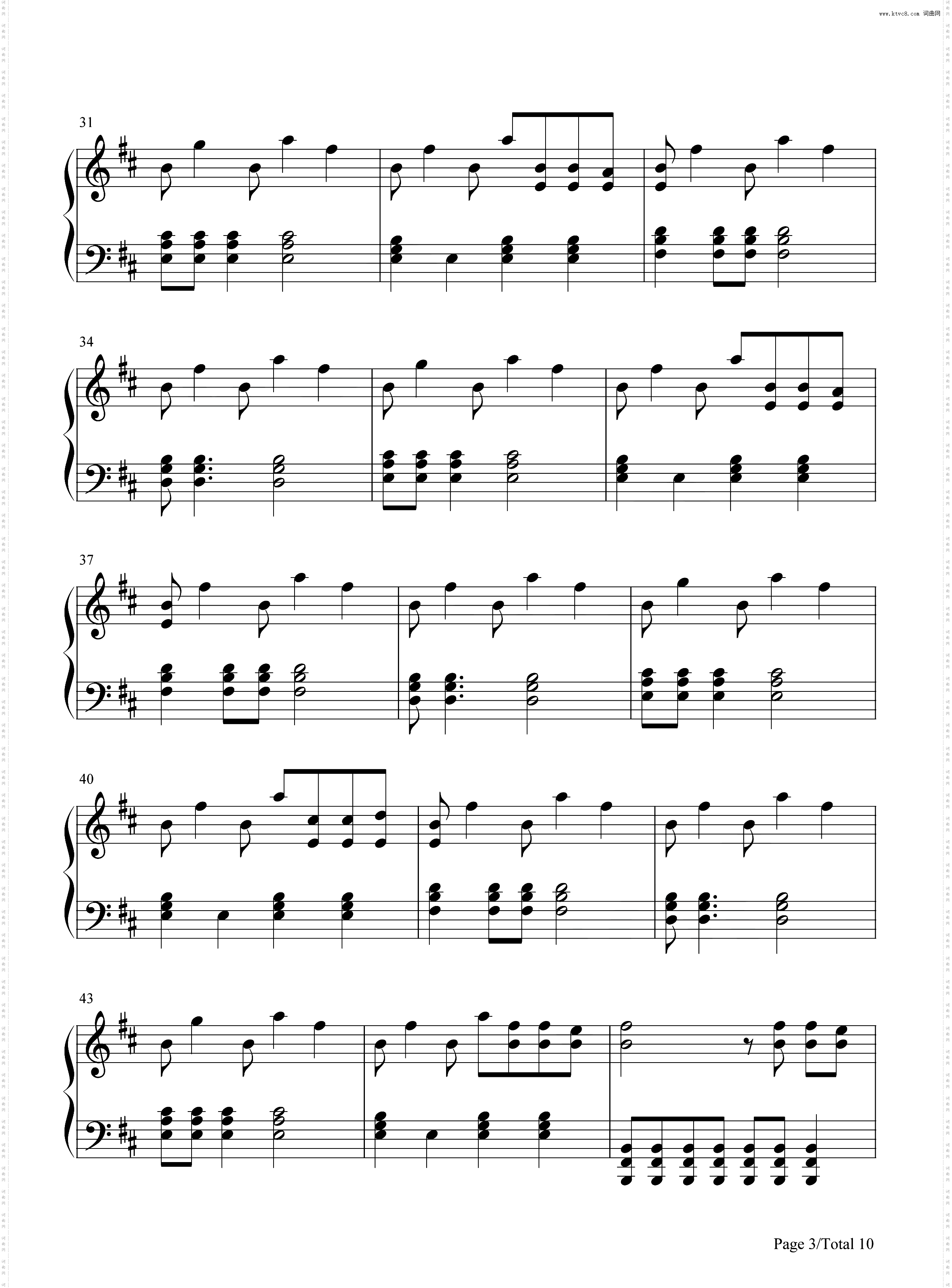 Somewhere I Belong_钢琴简谱线谱