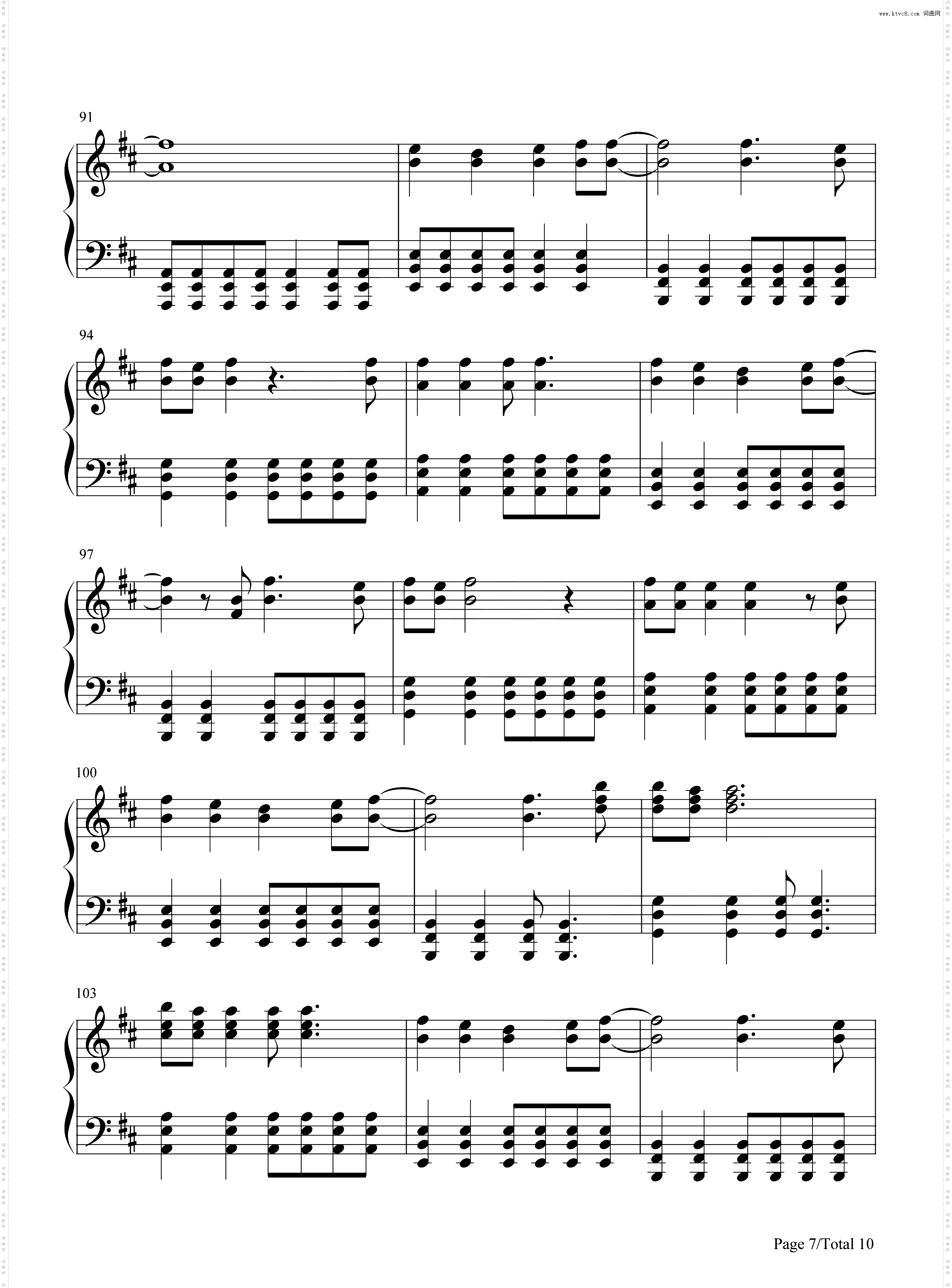 Somewhere I Belong_钢琴简谱线谱