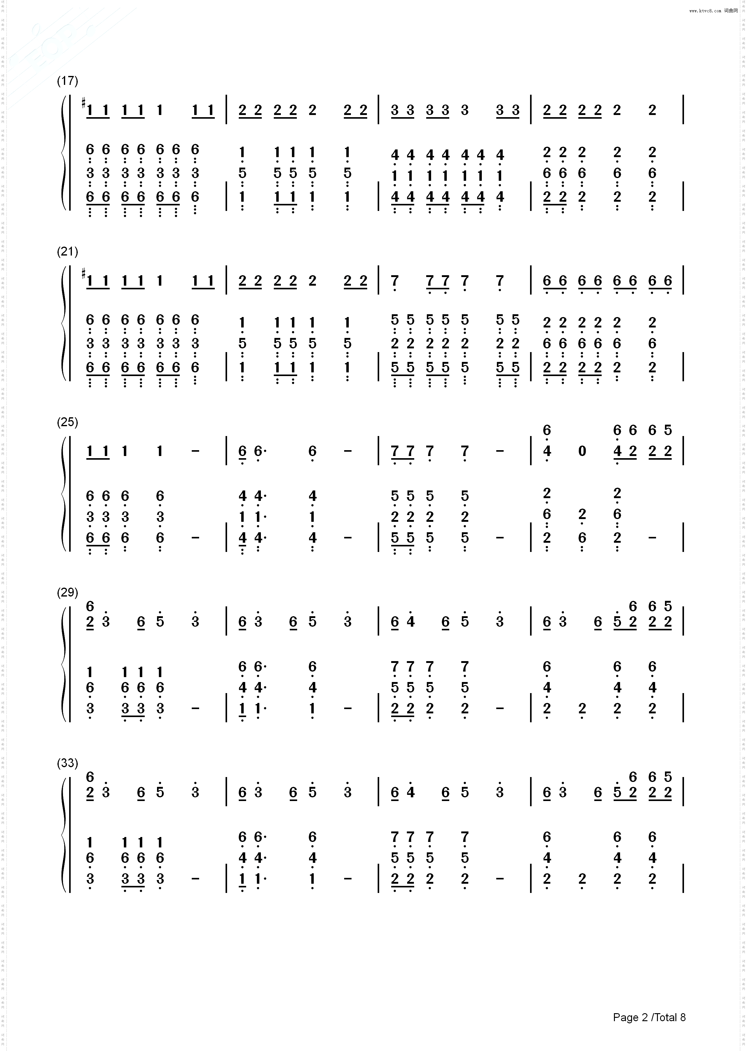 Somewhere I Belong_钢琴简谱线谱