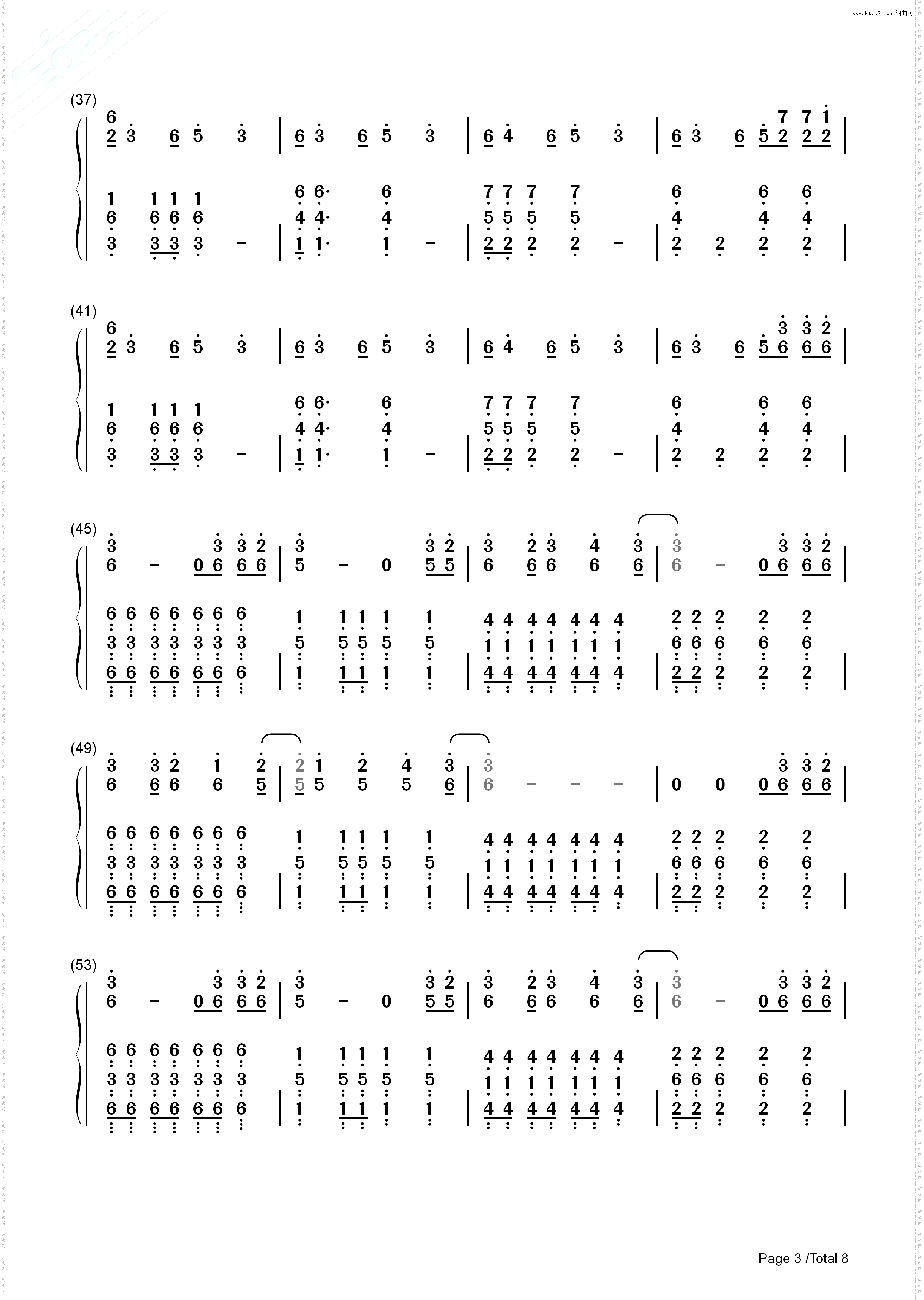 Somewhere I Belong_钢琴简谱线谱