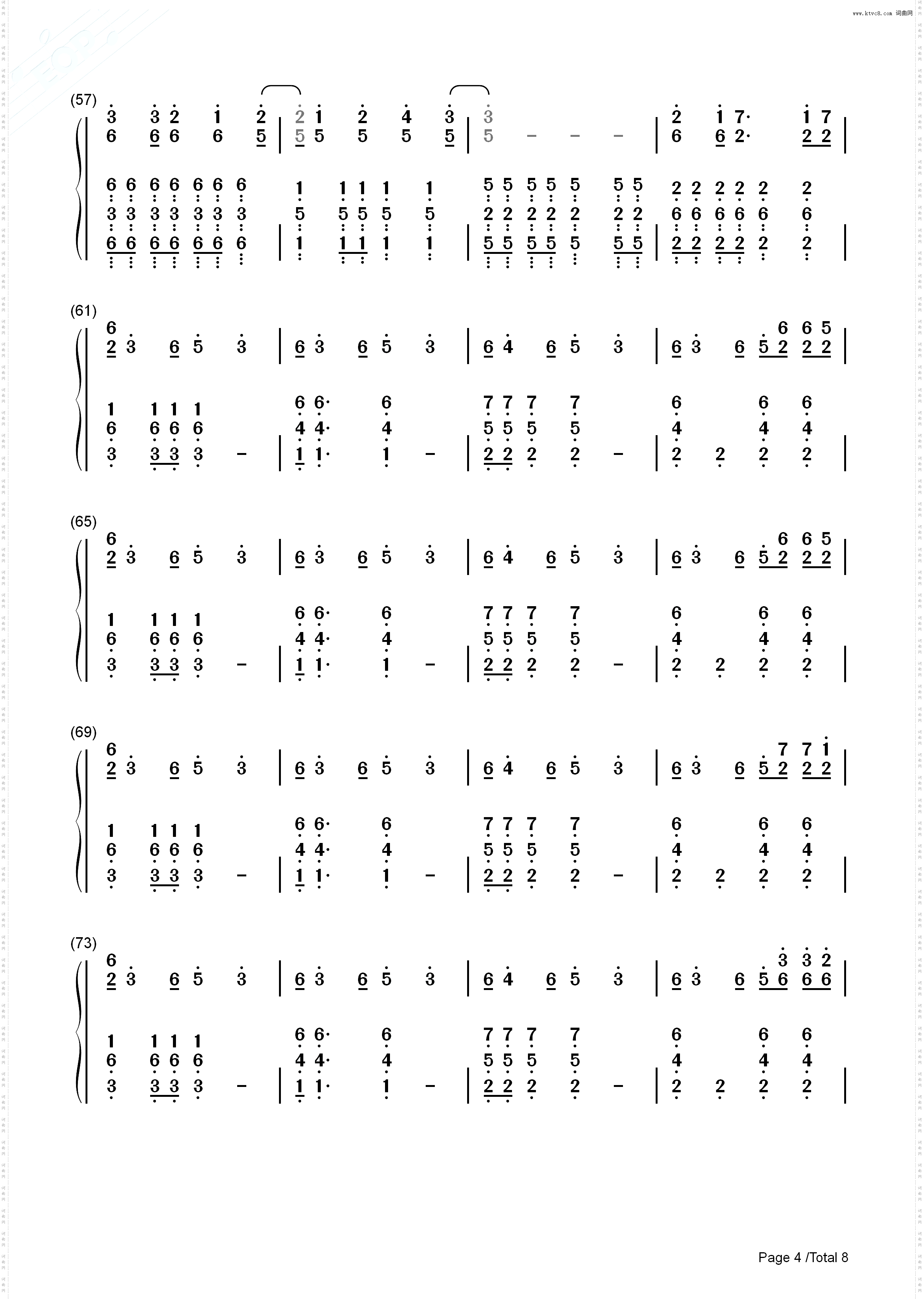 Somewhere I Belong_钢琴简谱线谱