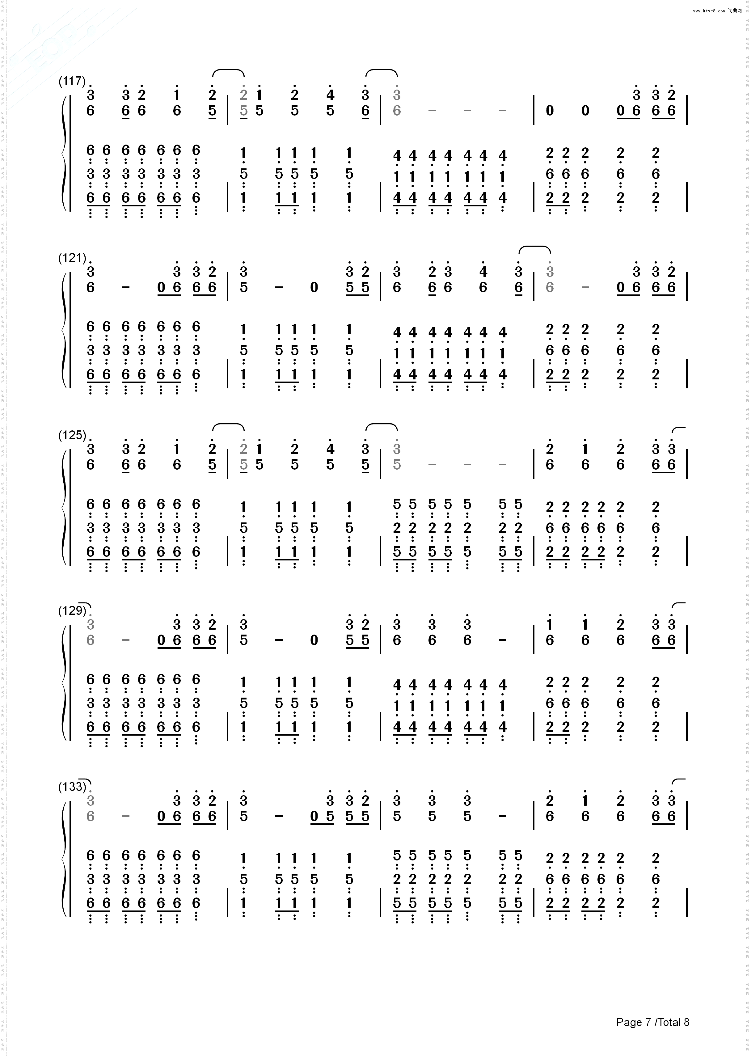 Somewhere I Belong_钢琴简谱线谱