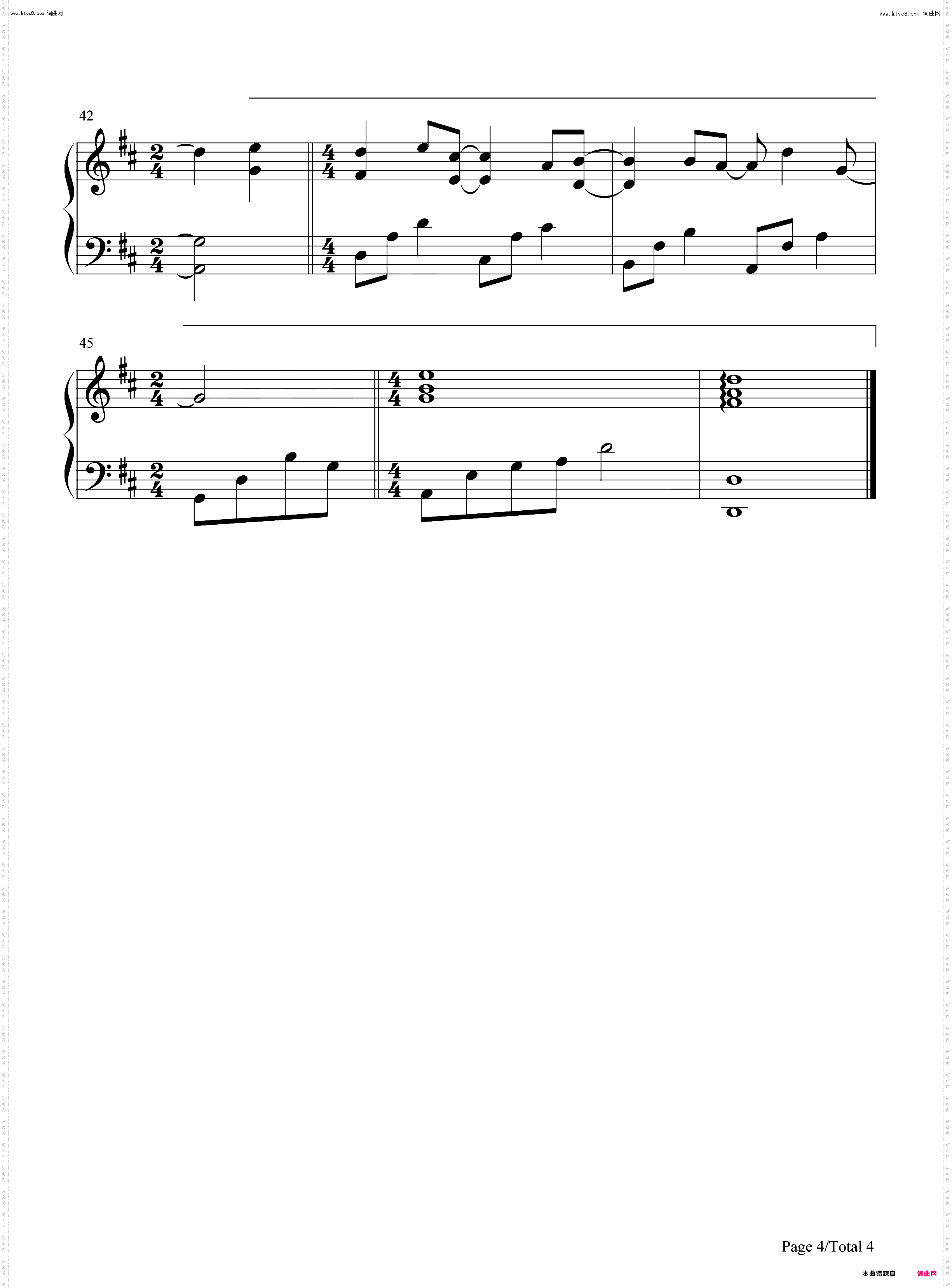 愿望-心愿-Wish_花嫁插曲钢琴简谱线谱