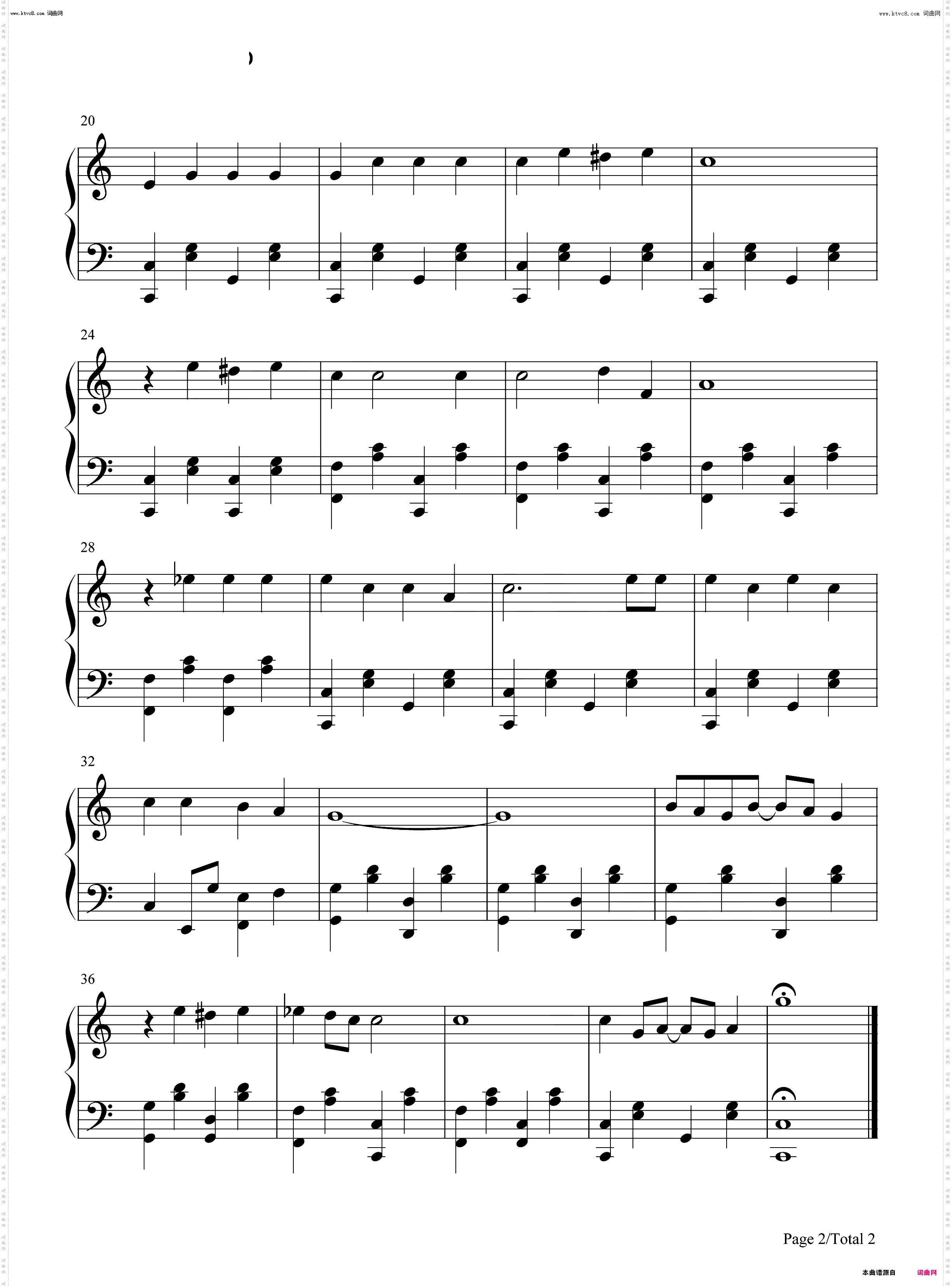 Dont Pass Me By_钢琴简谱线谱