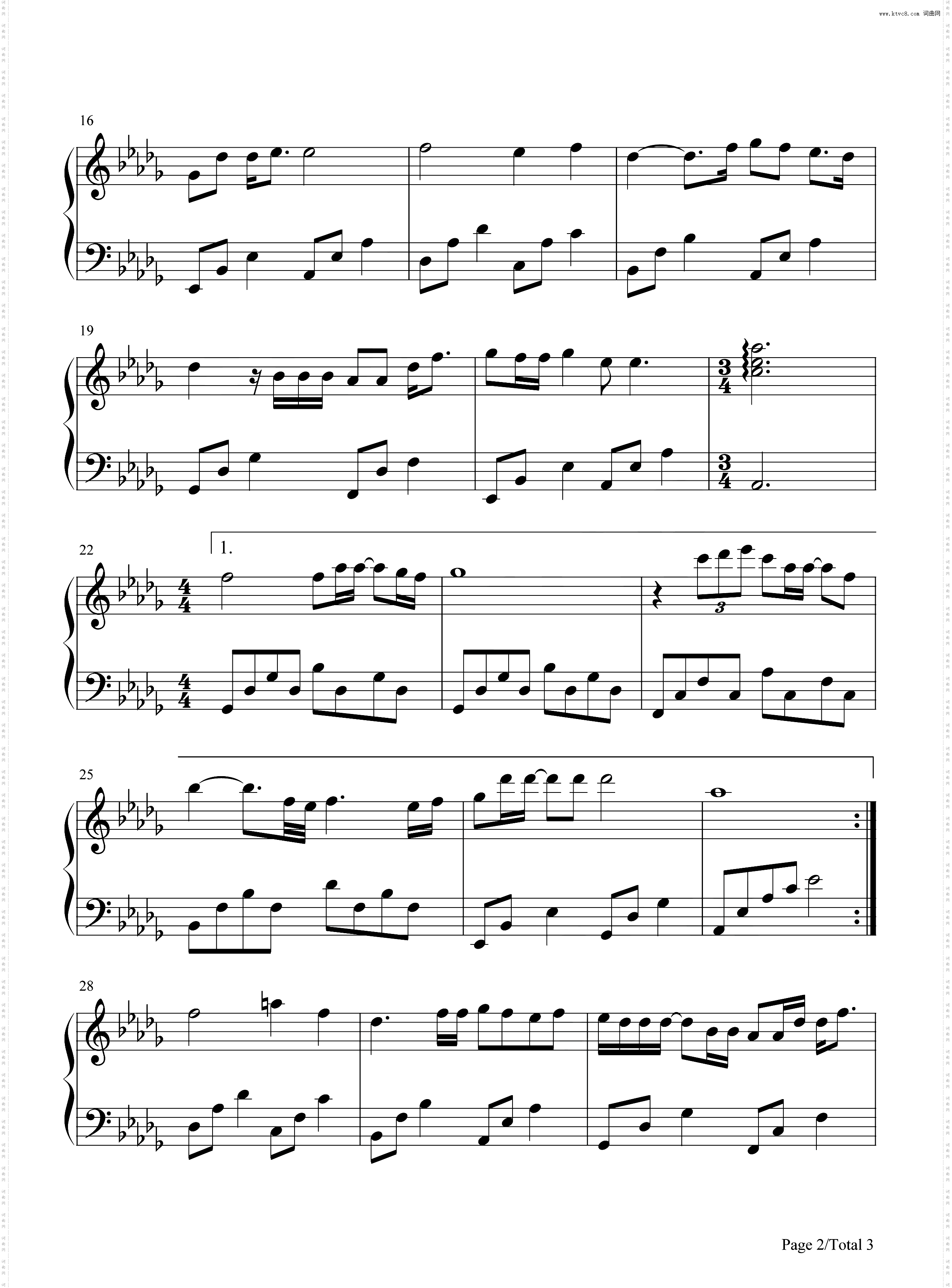 秋风_钢琴简谱线谱简易版