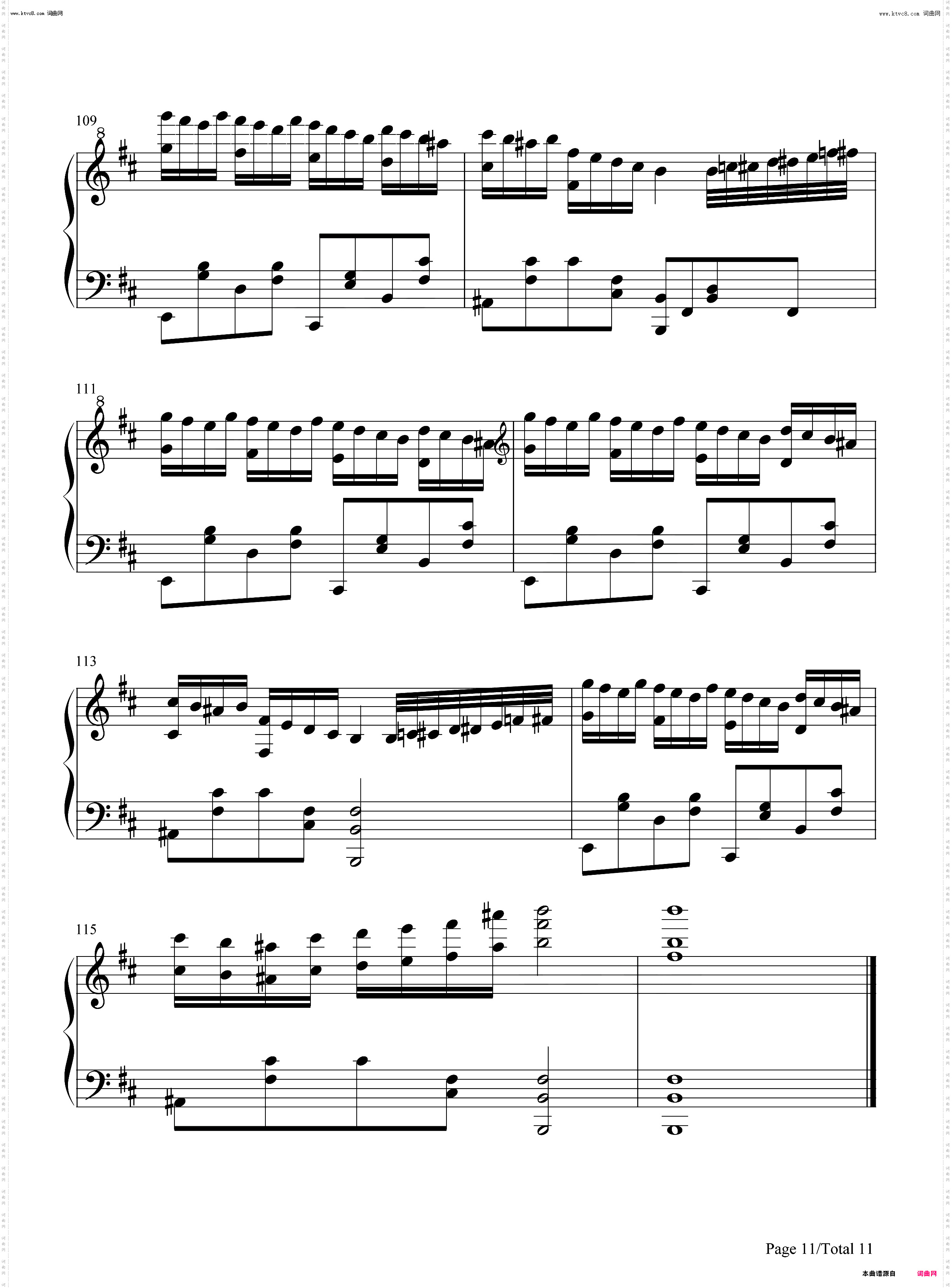 随想曲二十五_钢琴简谱线谱
