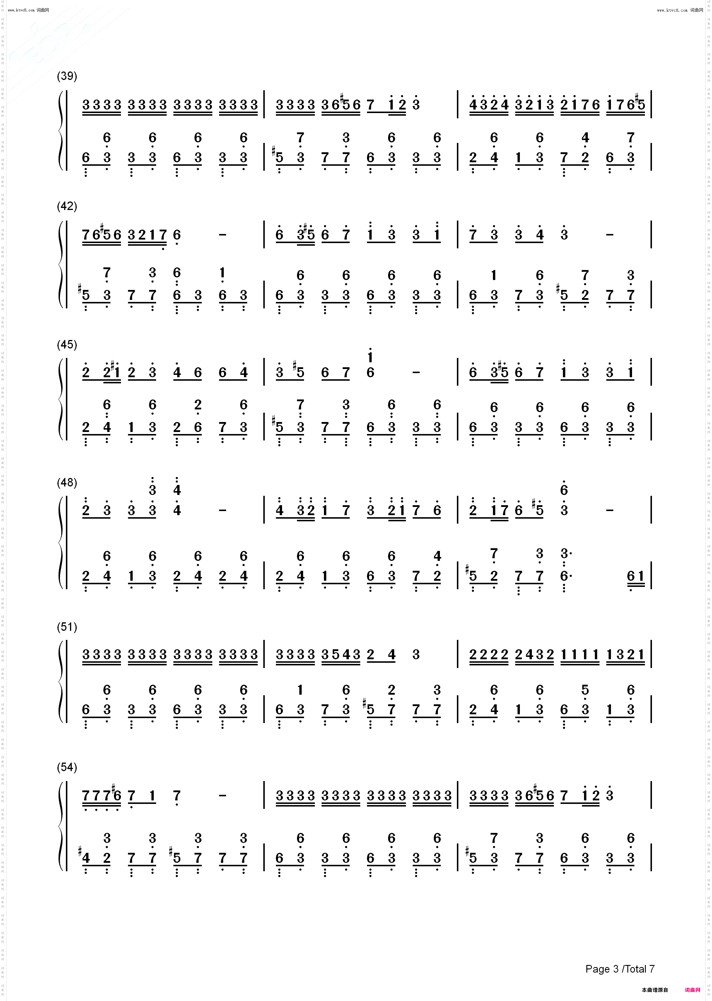 随想曲二十五_钢琴简谱线谱