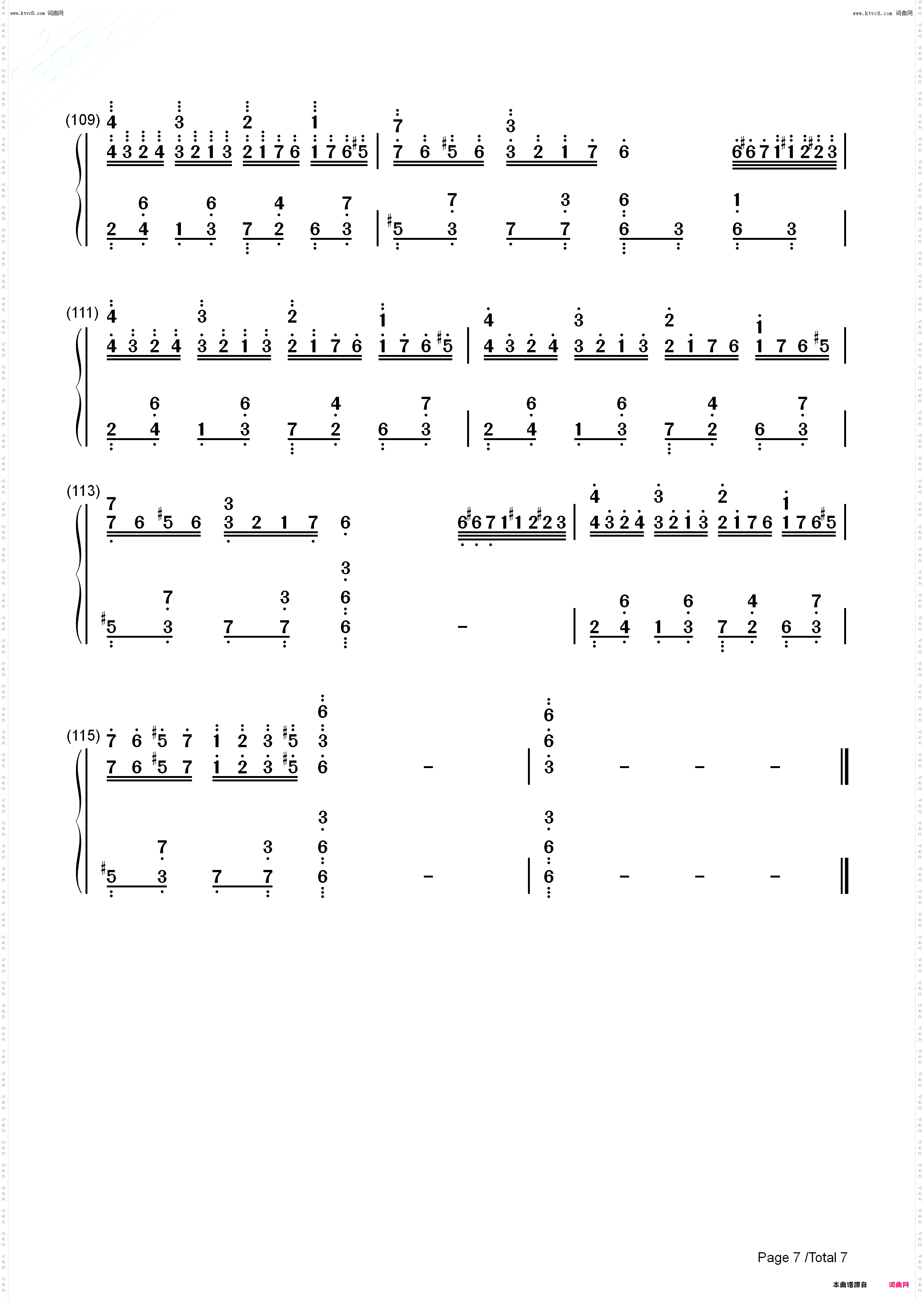 随想曲二十五_钢琴简谱线谱