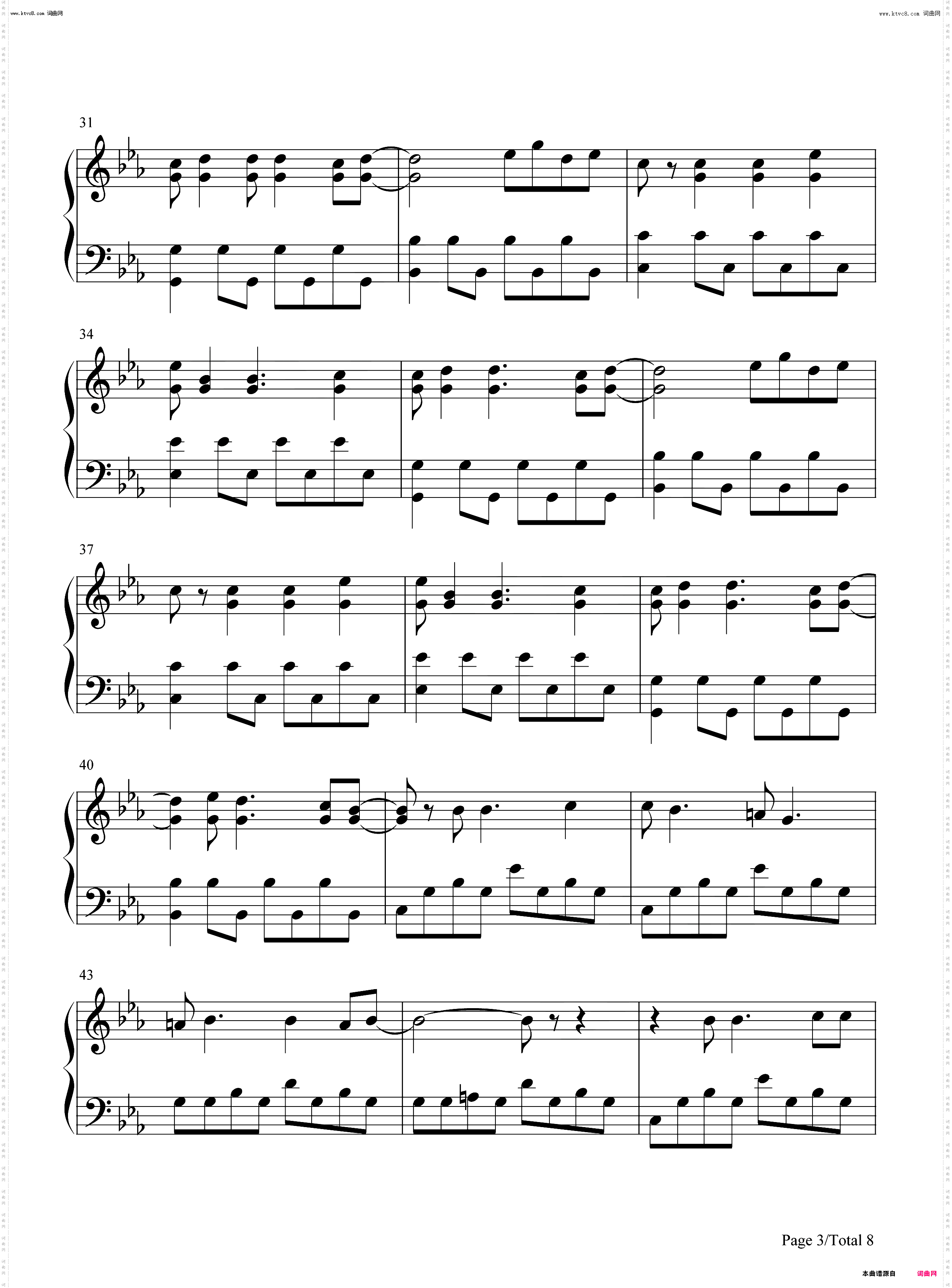 Undisclosed Desires_钢琴简谱线谱