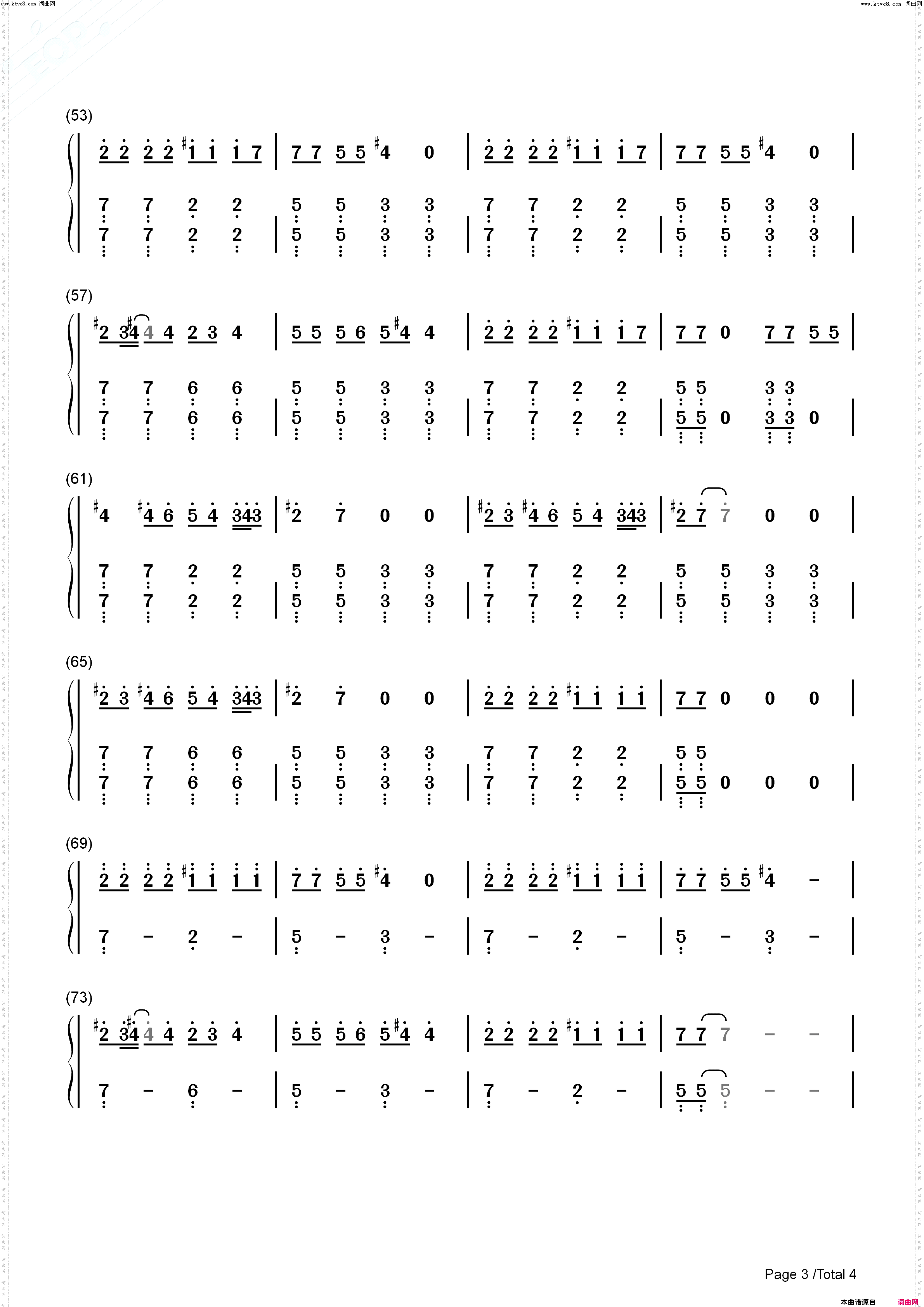 Disease_钢琴简谱线谱