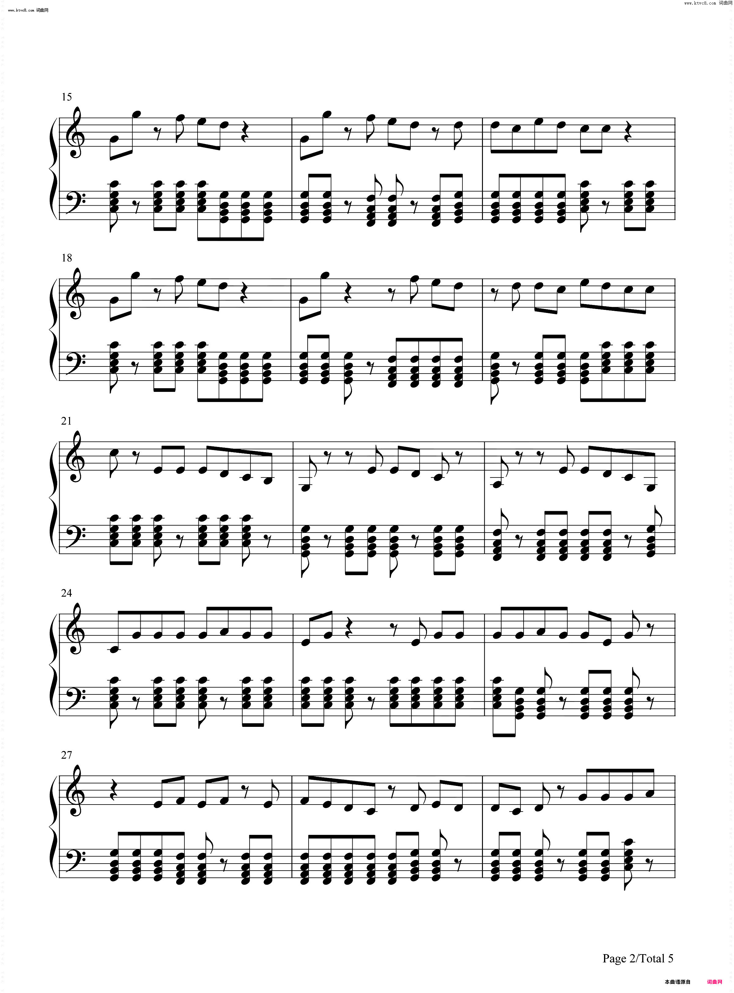 Kung Aaminin Mo_钢琴简谱线谱