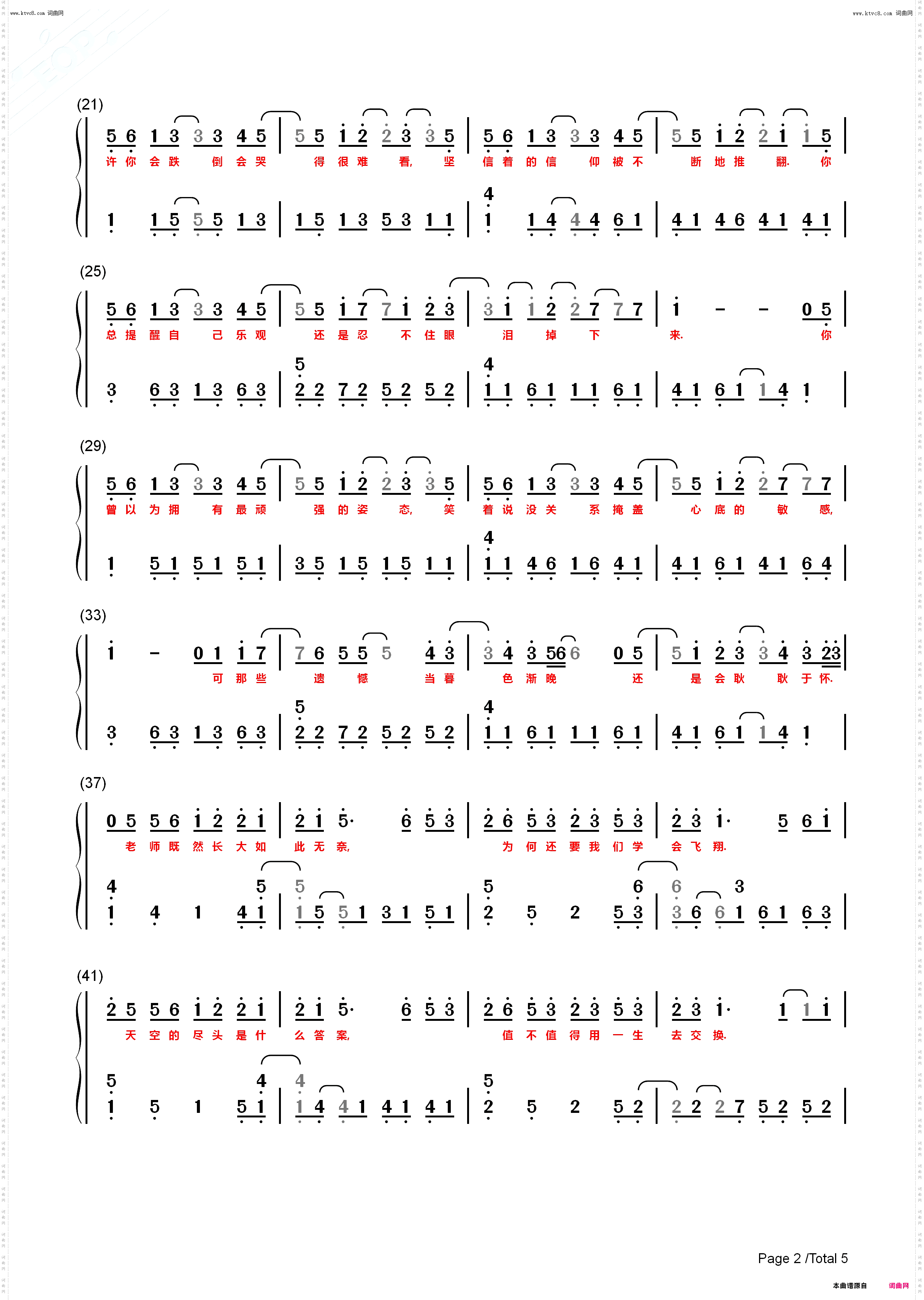 飞鸟说_崩坏3同人大电影主题曲钢琴简谱线谱
