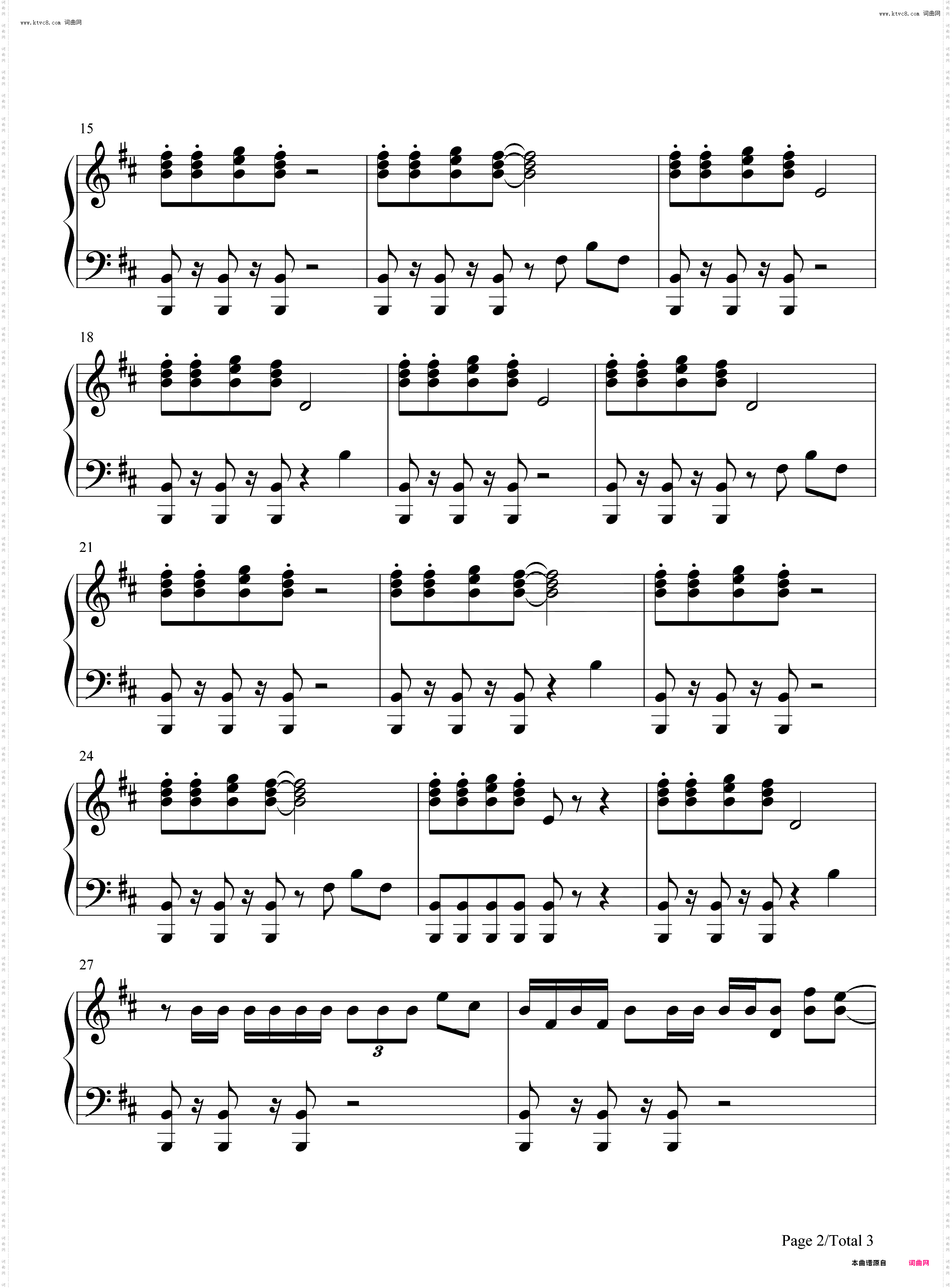 Not Like Us_钢琴简谱线谱