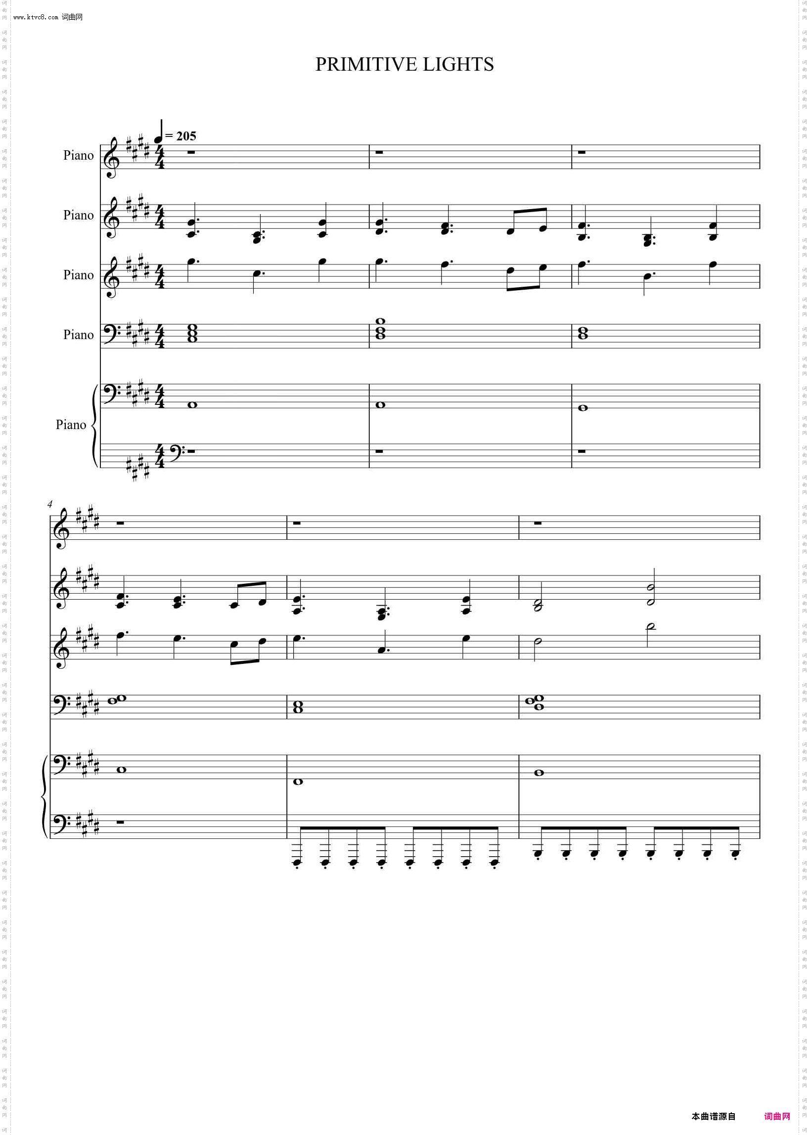 PRIMITIVE LIGHTS_5架钢琴联弹版