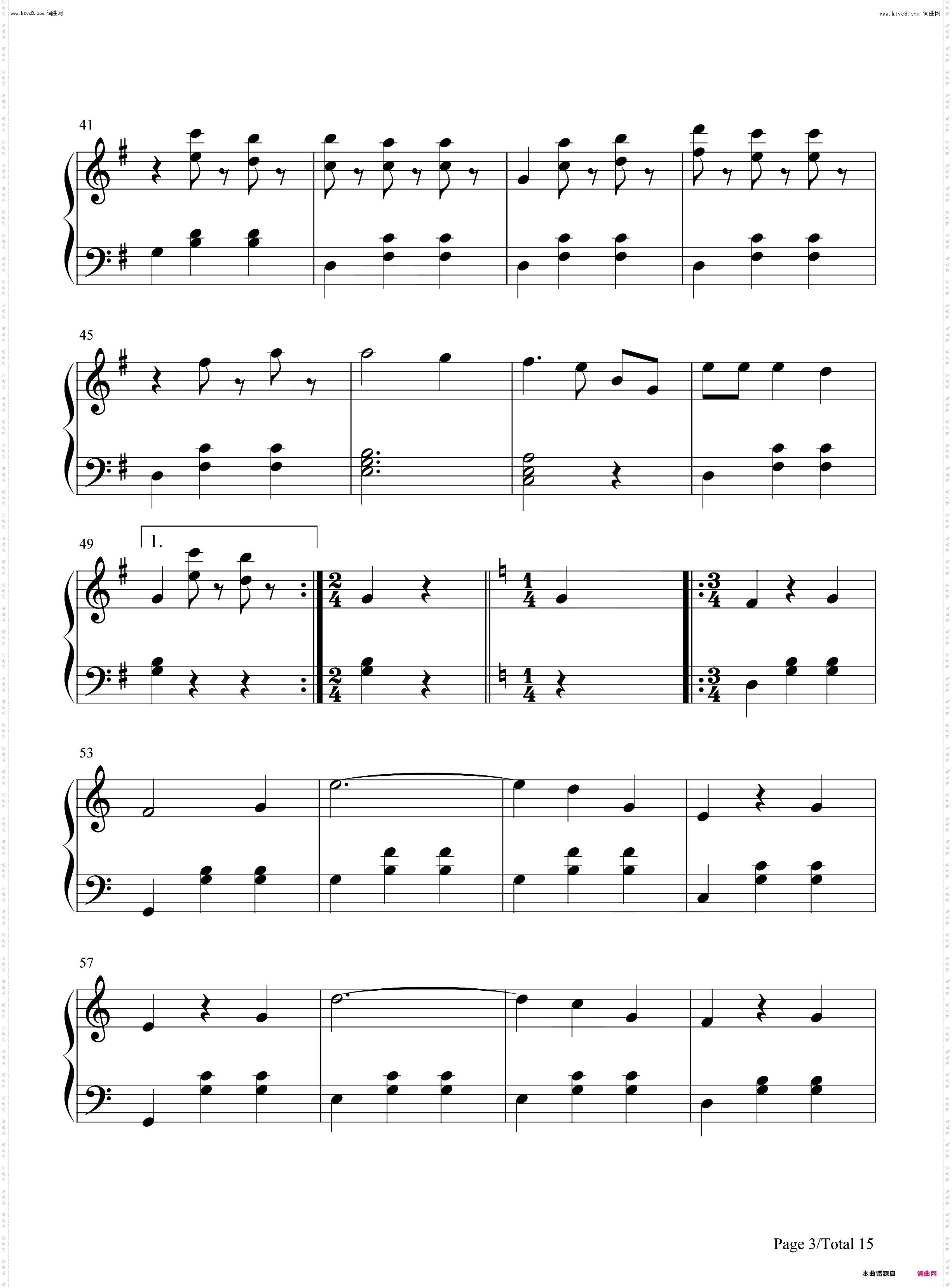 蓝色多瑙河-The Blue Danube_钢琴简谱线谱钢琴简谱线谱