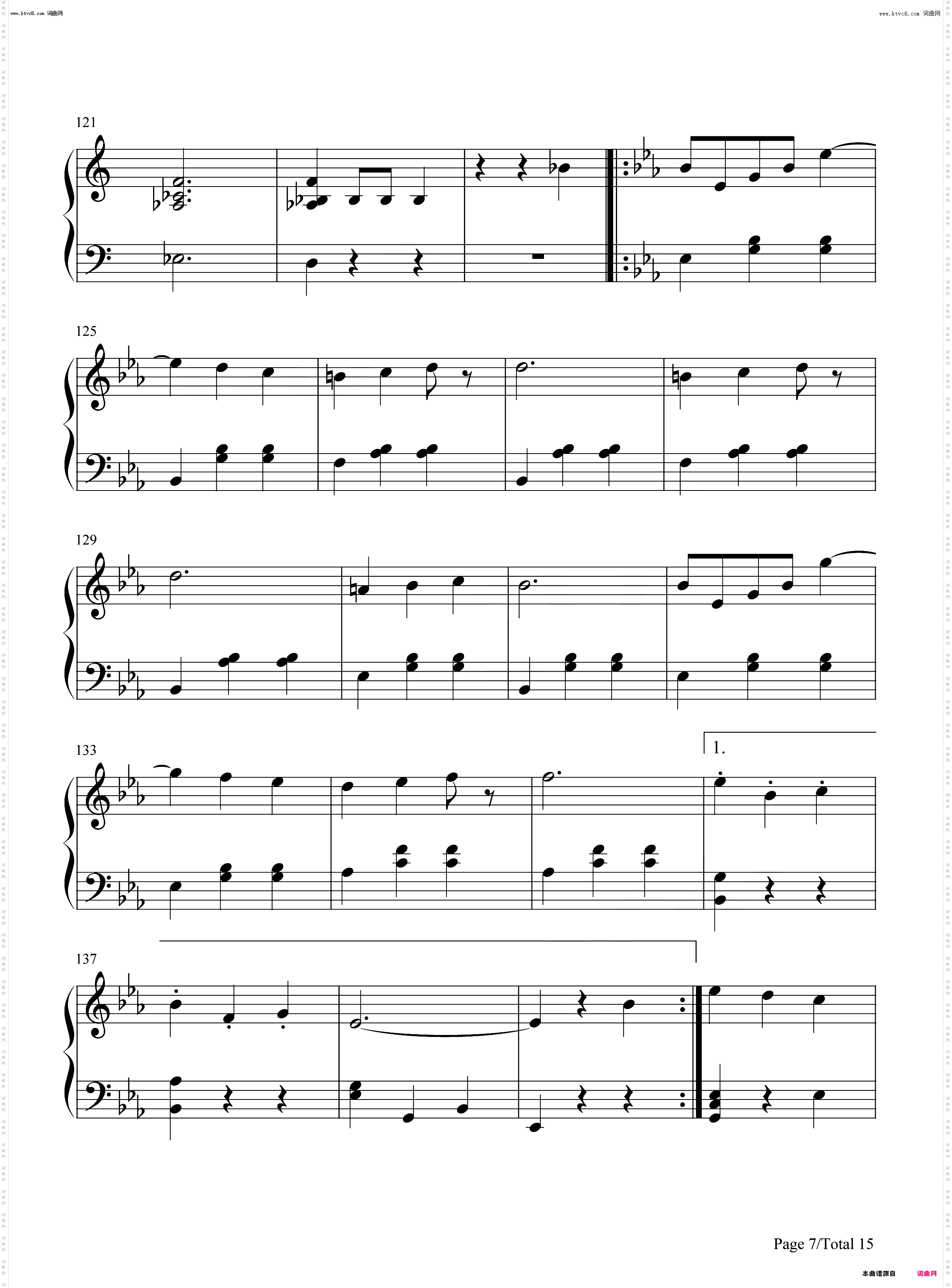 蓝色多瑙河-The Blue Danube_钢琴简谱线谱钢琴简谱线谱