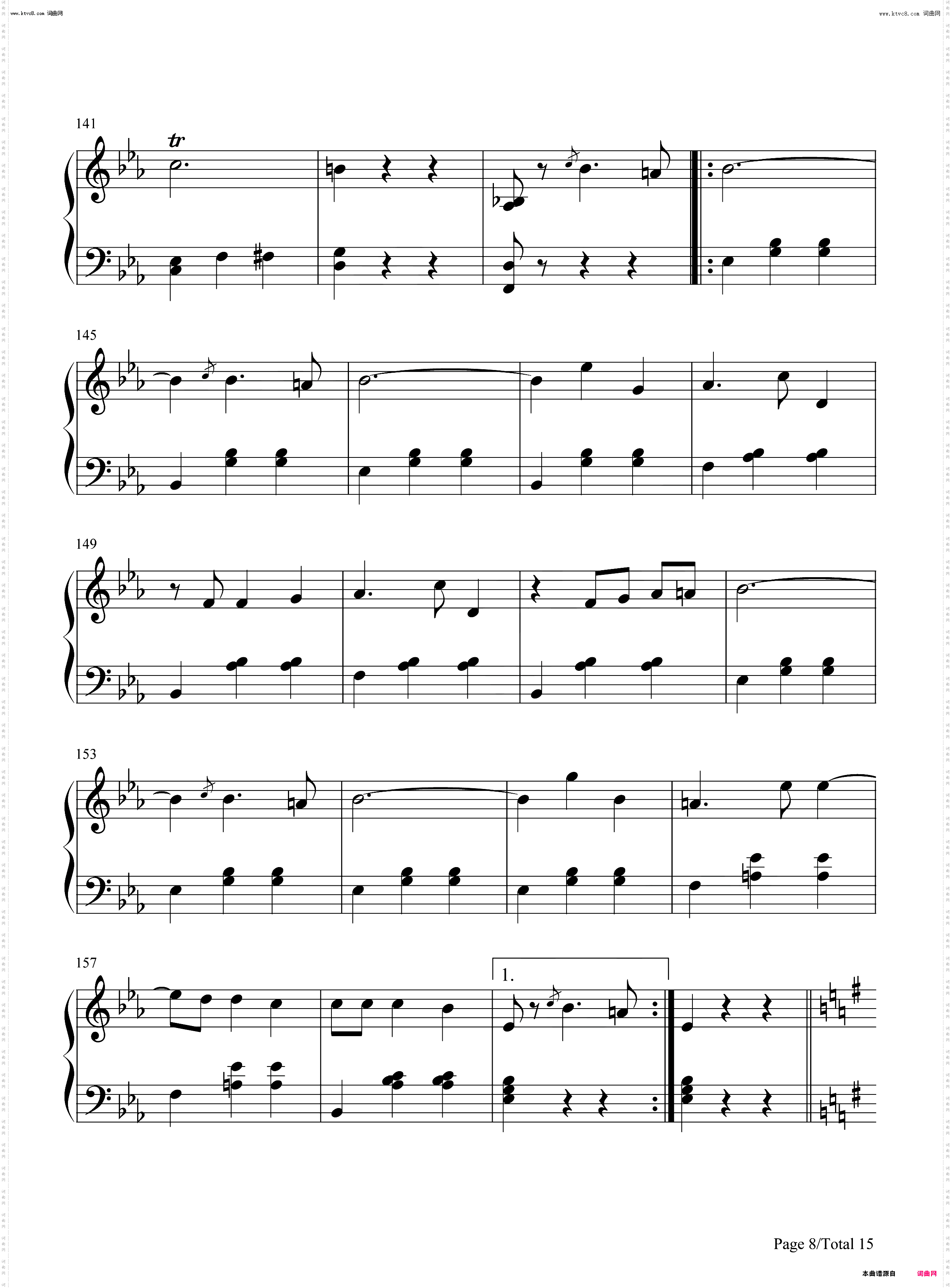 蓝色多瑙河-The Blue Danube_钢琴简谱线谱钢琴简谱线谱