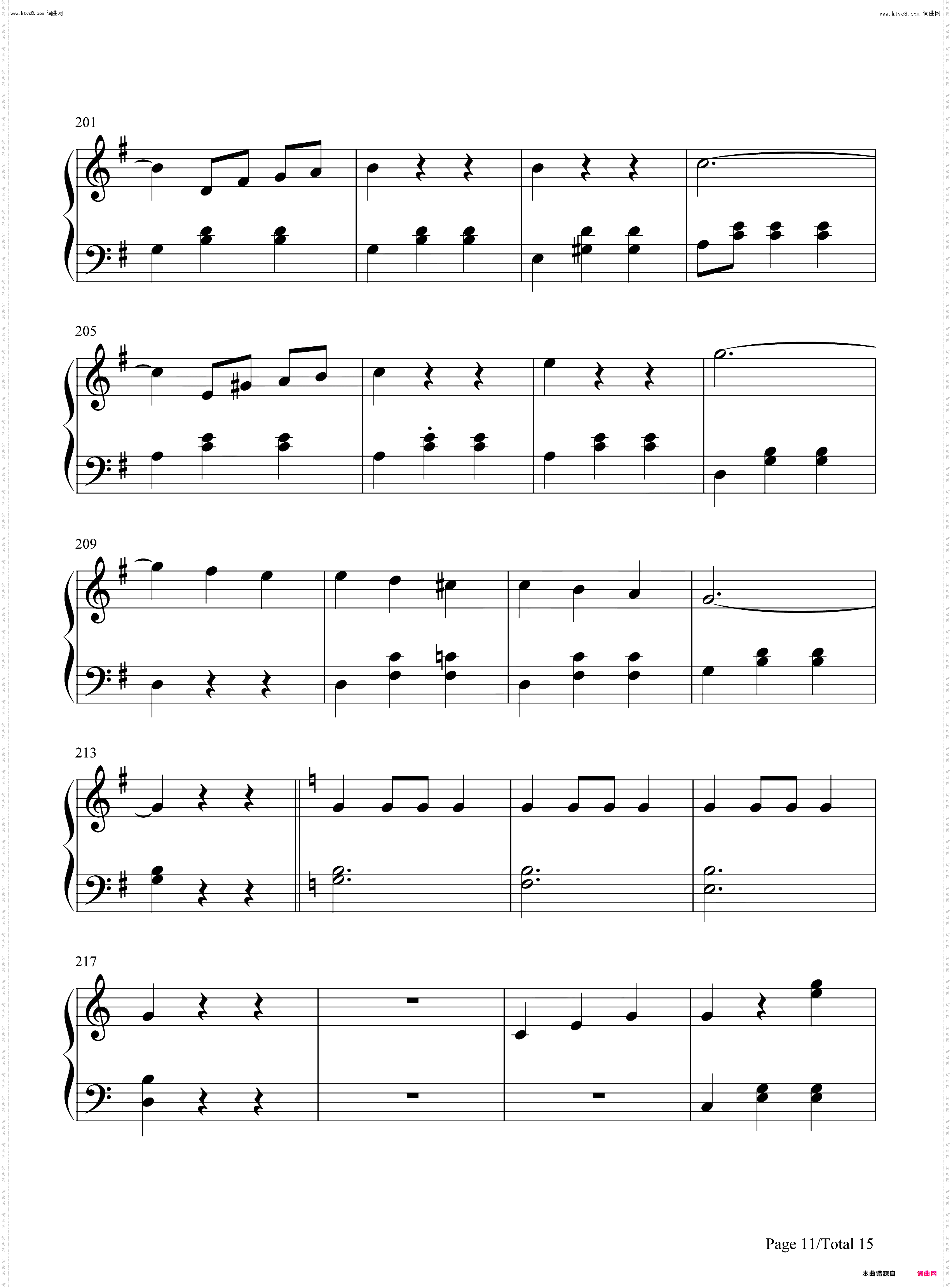 蓝色多瑙河-The Blue Danube_钢琴简谱线谱钢琴简谱线谱