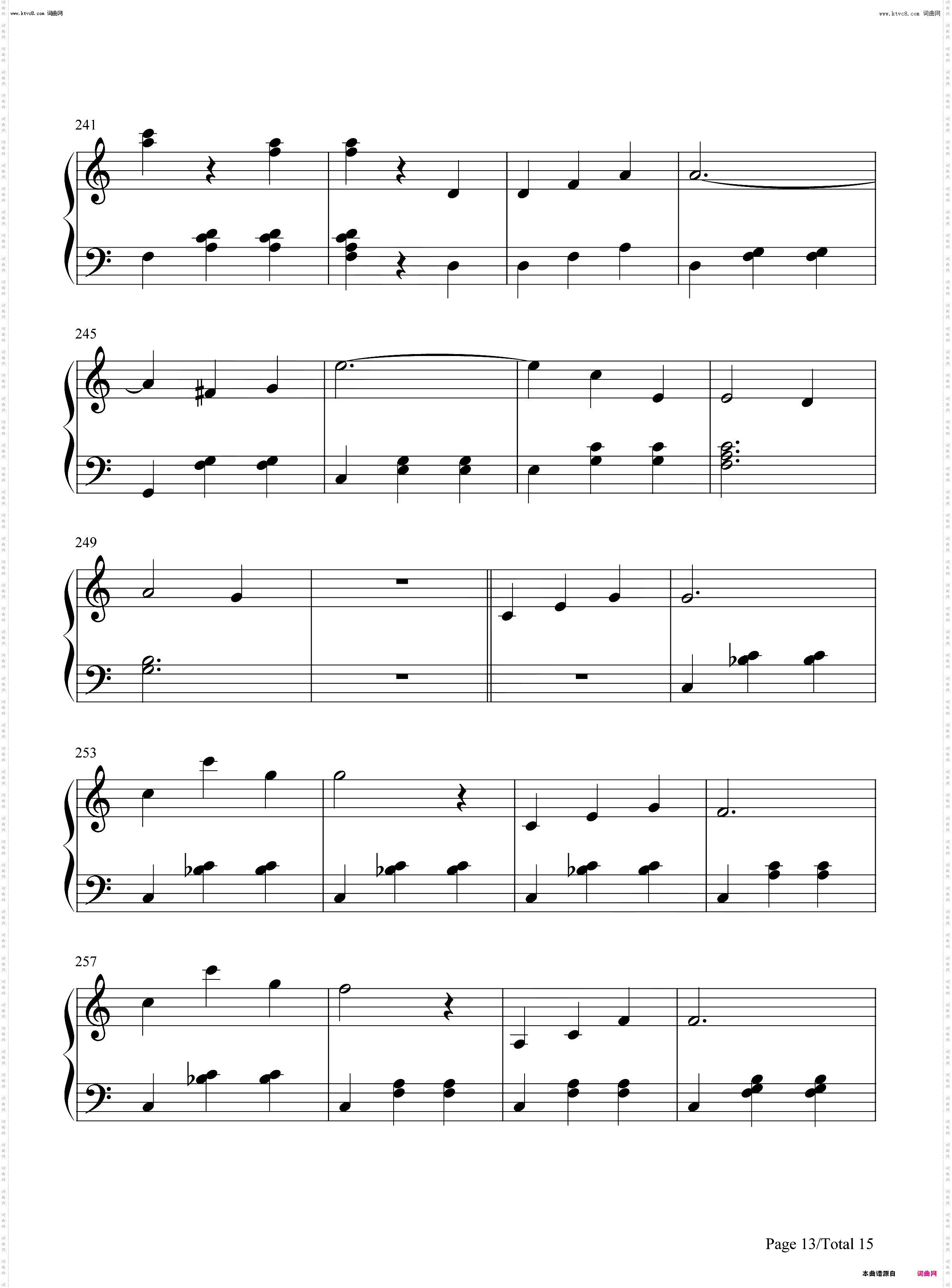 蓝色多瑙河-The Blue Danube_钢琴简谱线谱钢琴简谱线谱