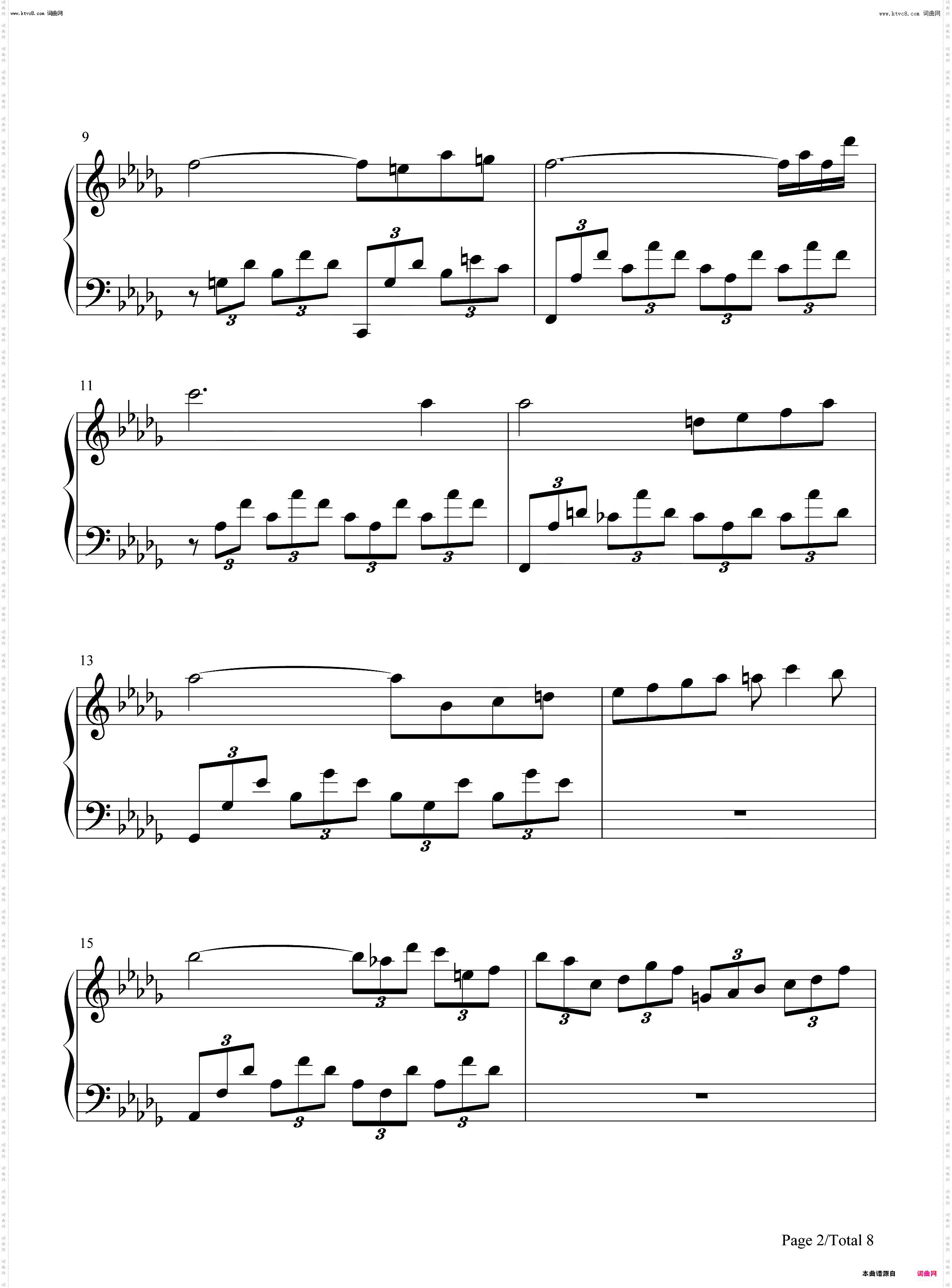 Consolation No 3 in D Flat Major S 172-安慰曲_钢琴简谱线谱