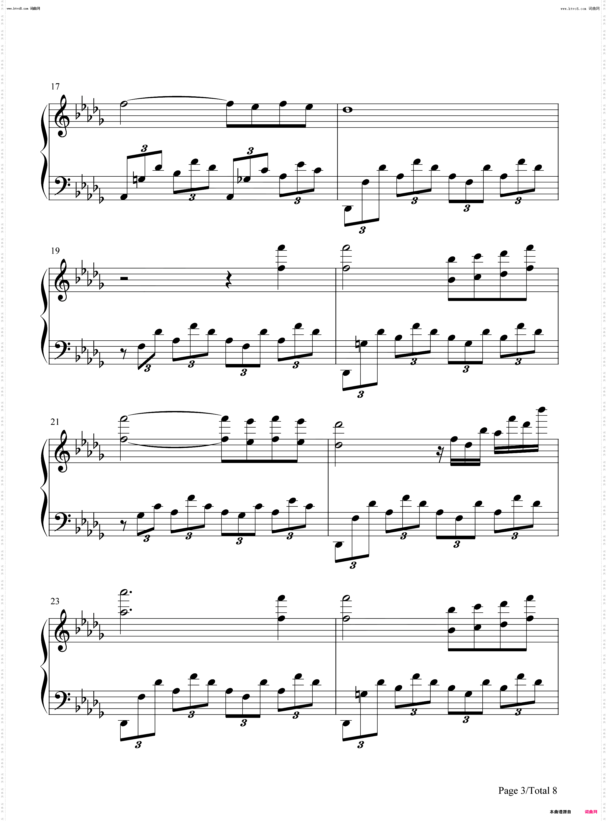 Consolation No 3 in D Flat Major S 172-安慰曲_钢琴简谱线谱
