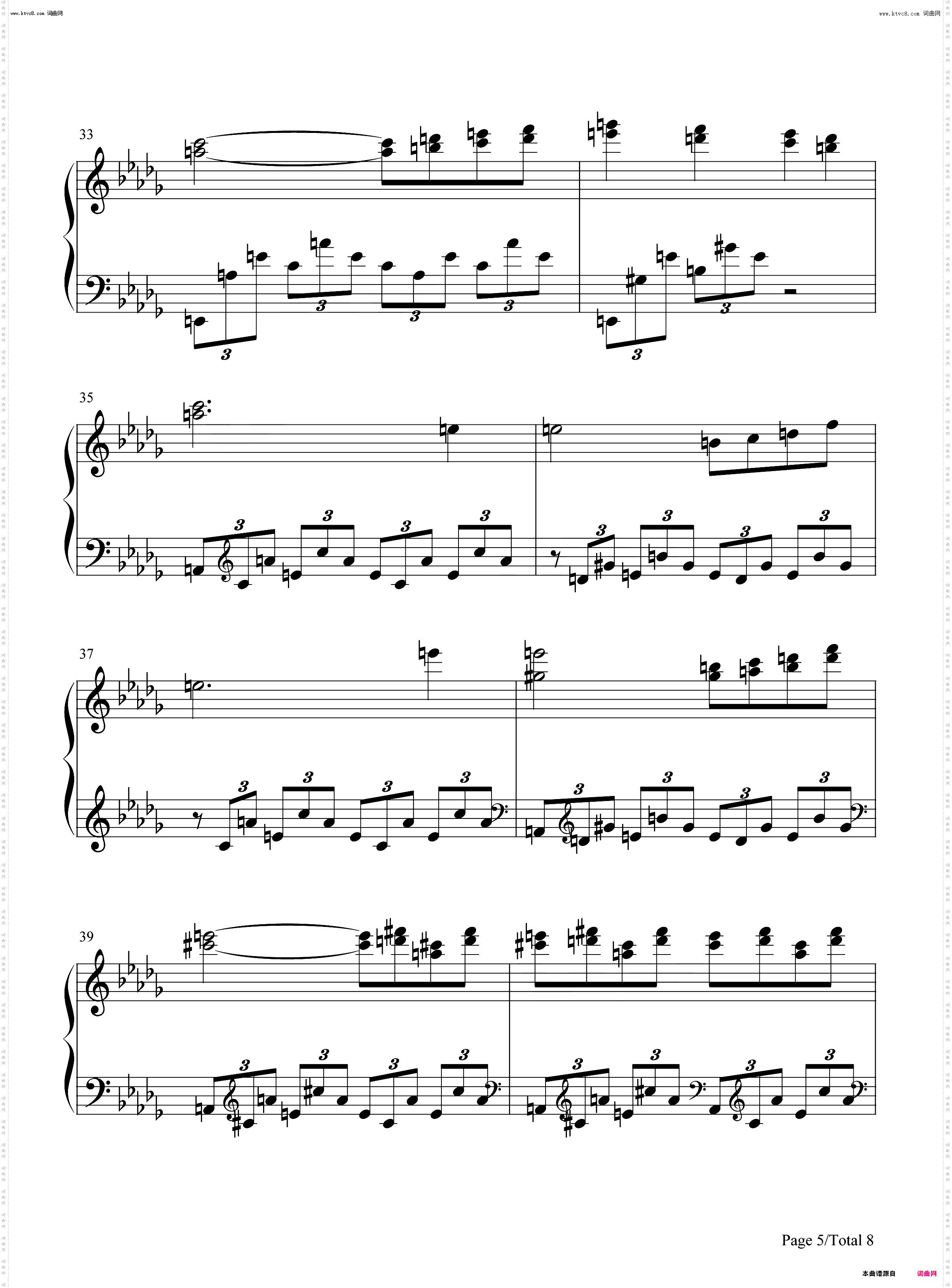 Consolation No 3 in D Flat Major S 172-安慰曲_钢琴简谱线谱