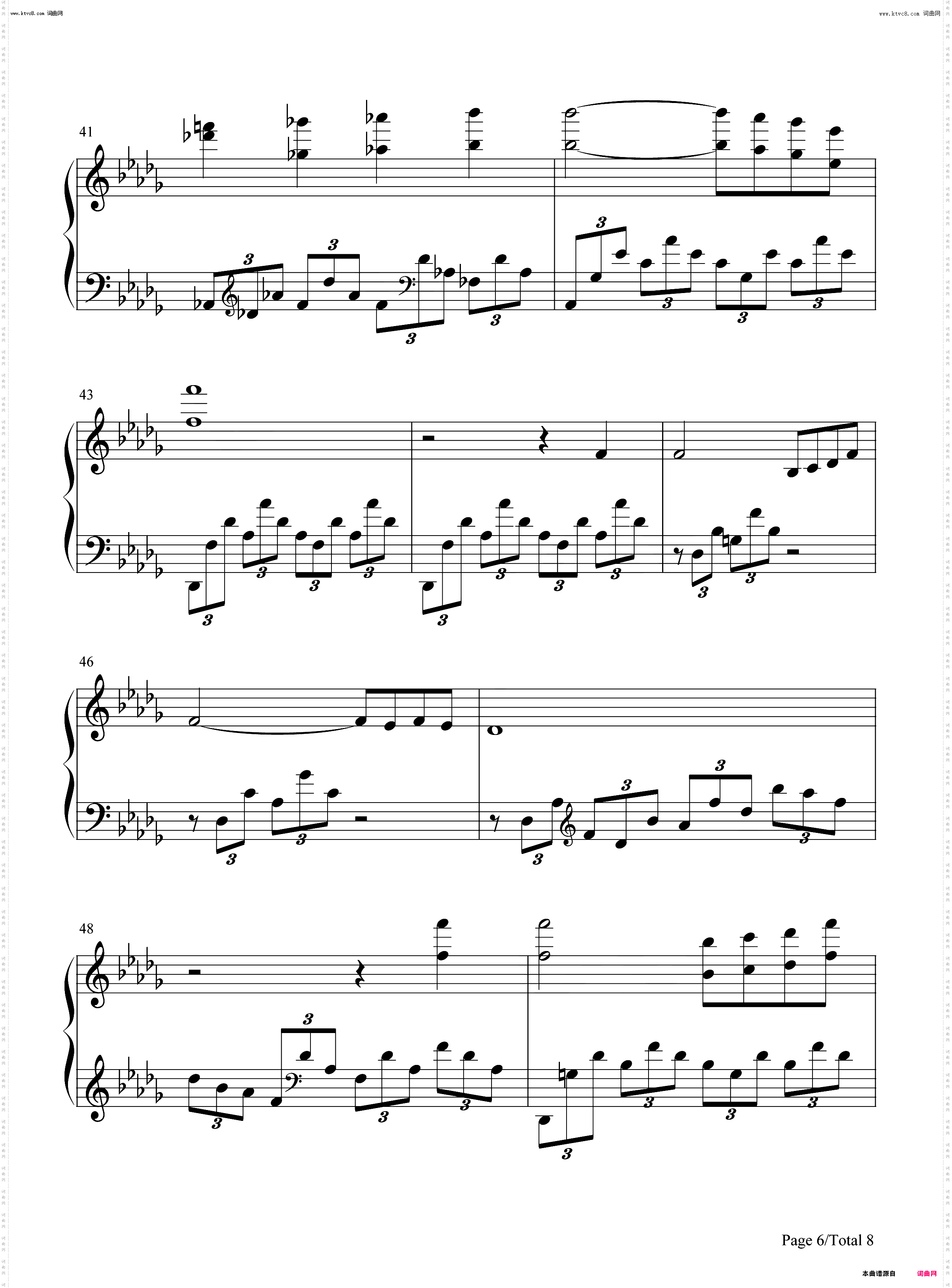 Consolation No 3 in D Flat Major S 172-安慰曲_钢琴简谱线谱