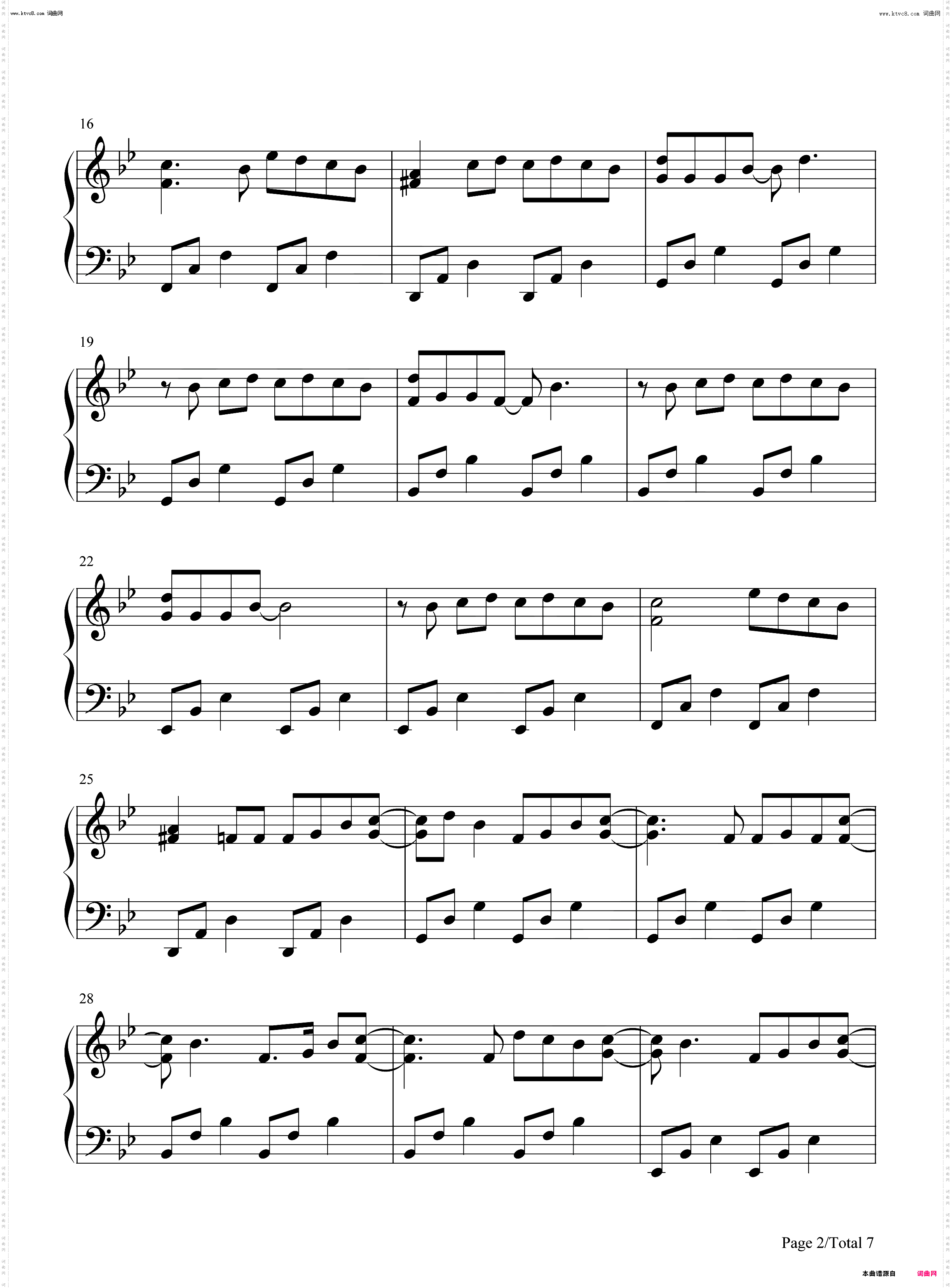 Too Sweet_钢琴简谱线谱