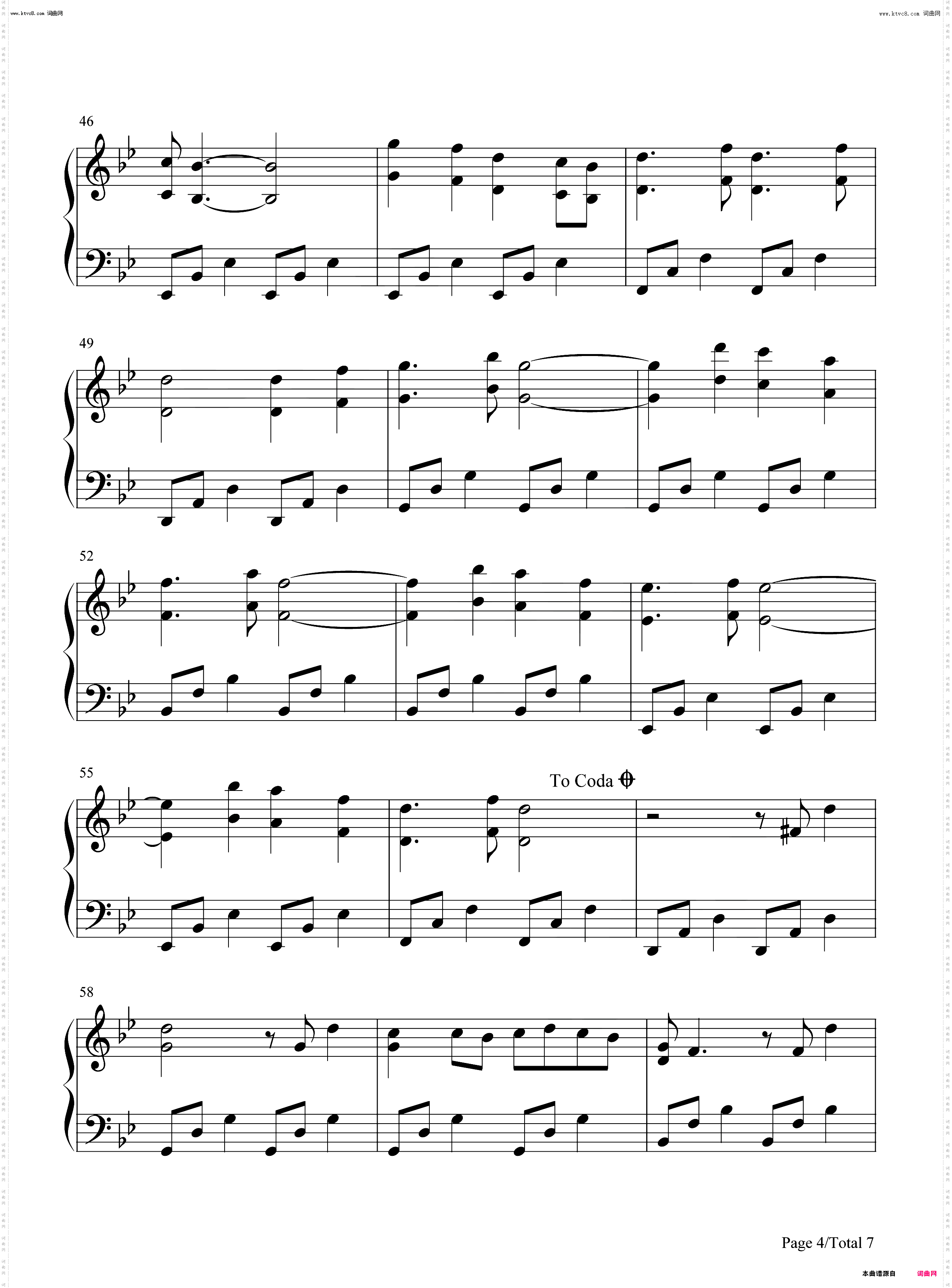 Too Sweet_钢琴简谱线谱