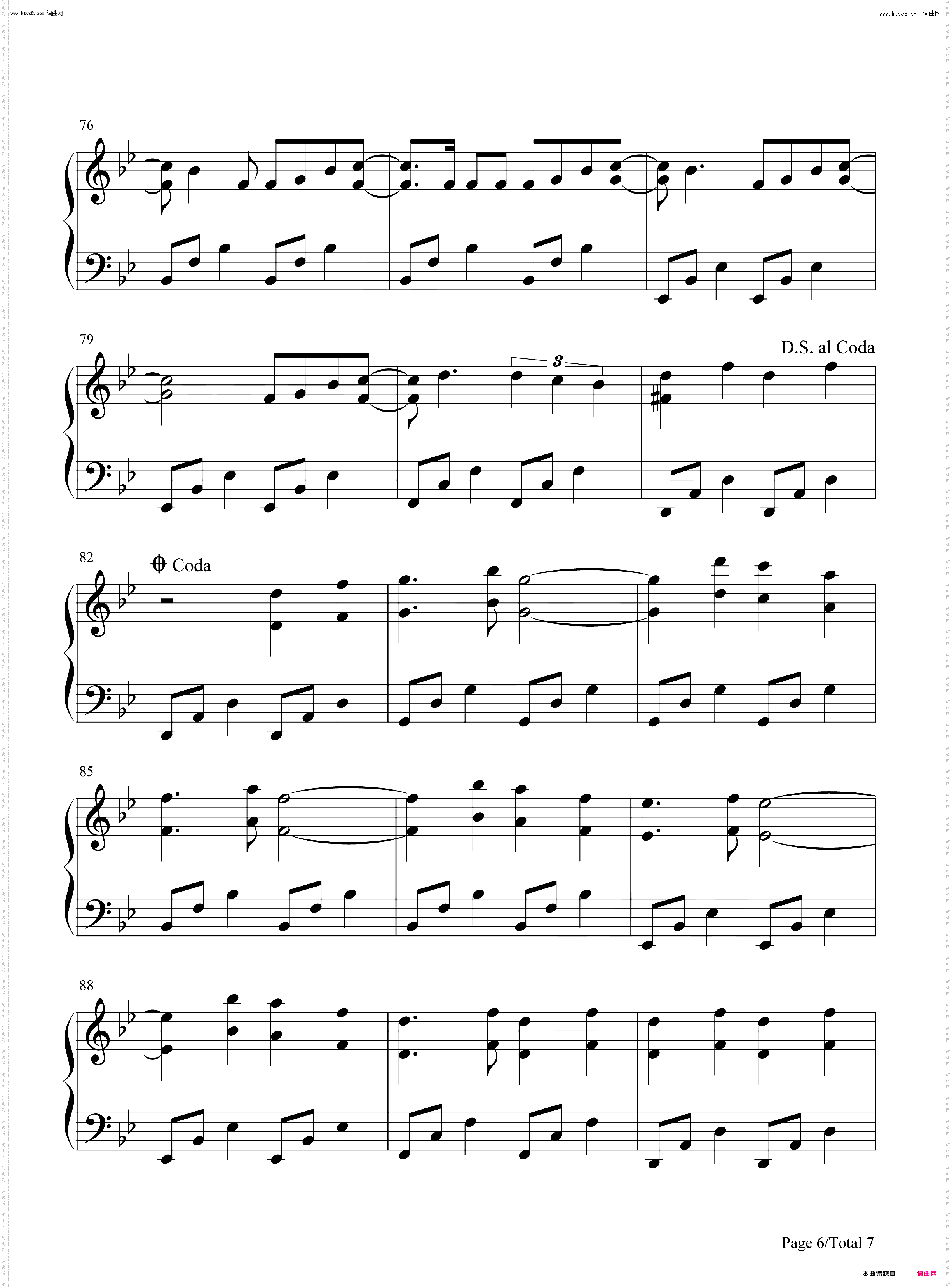 Too Sweet_钢琴简谱线谱