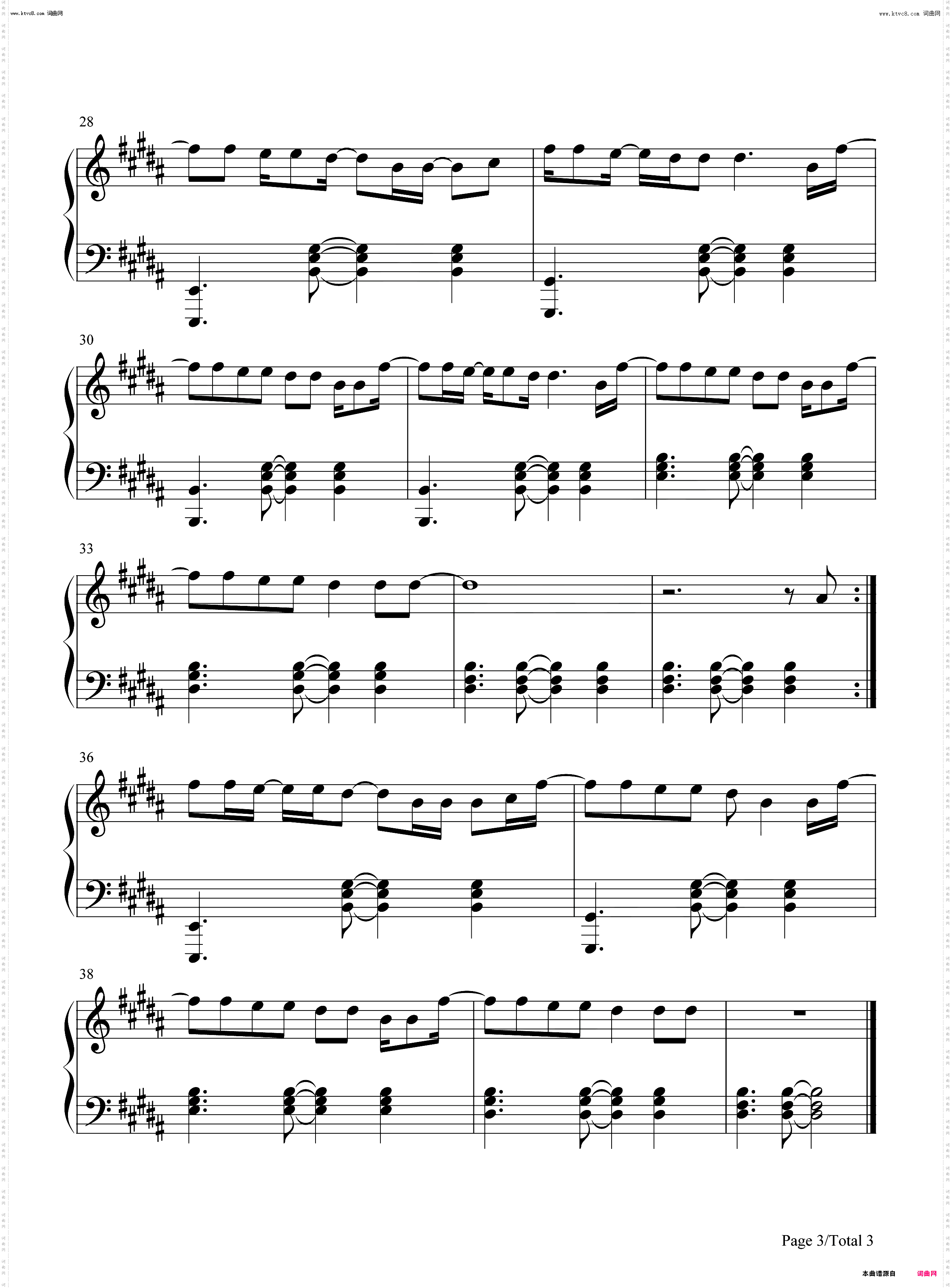 Sailor Song_钢琴简谱线谱