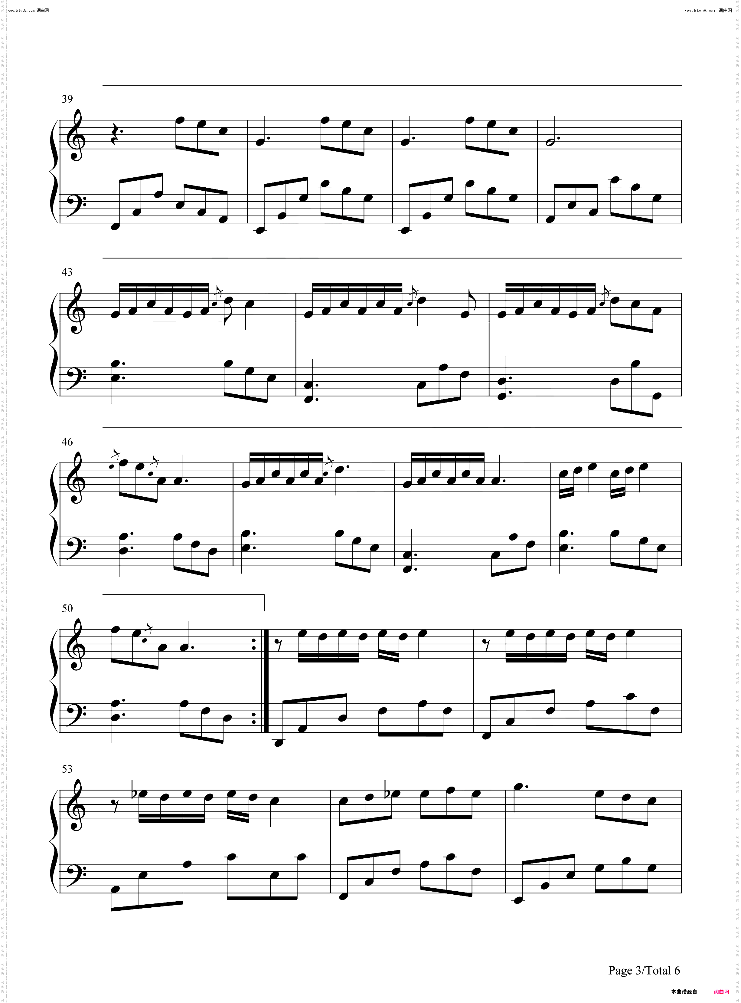 麦恩莉_钢琴五线谱及简谱