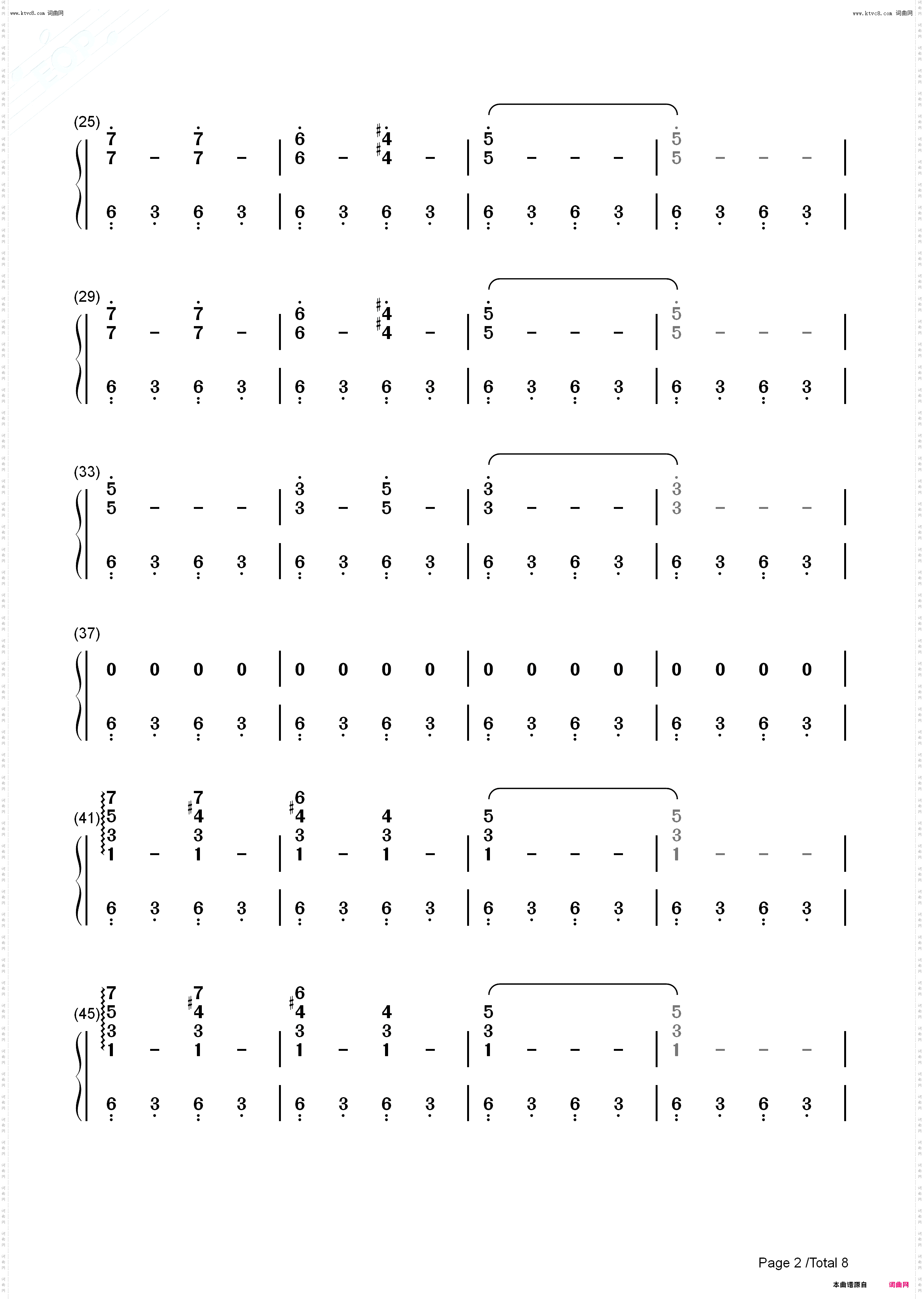 Crown_钢琴五线谱及简谱