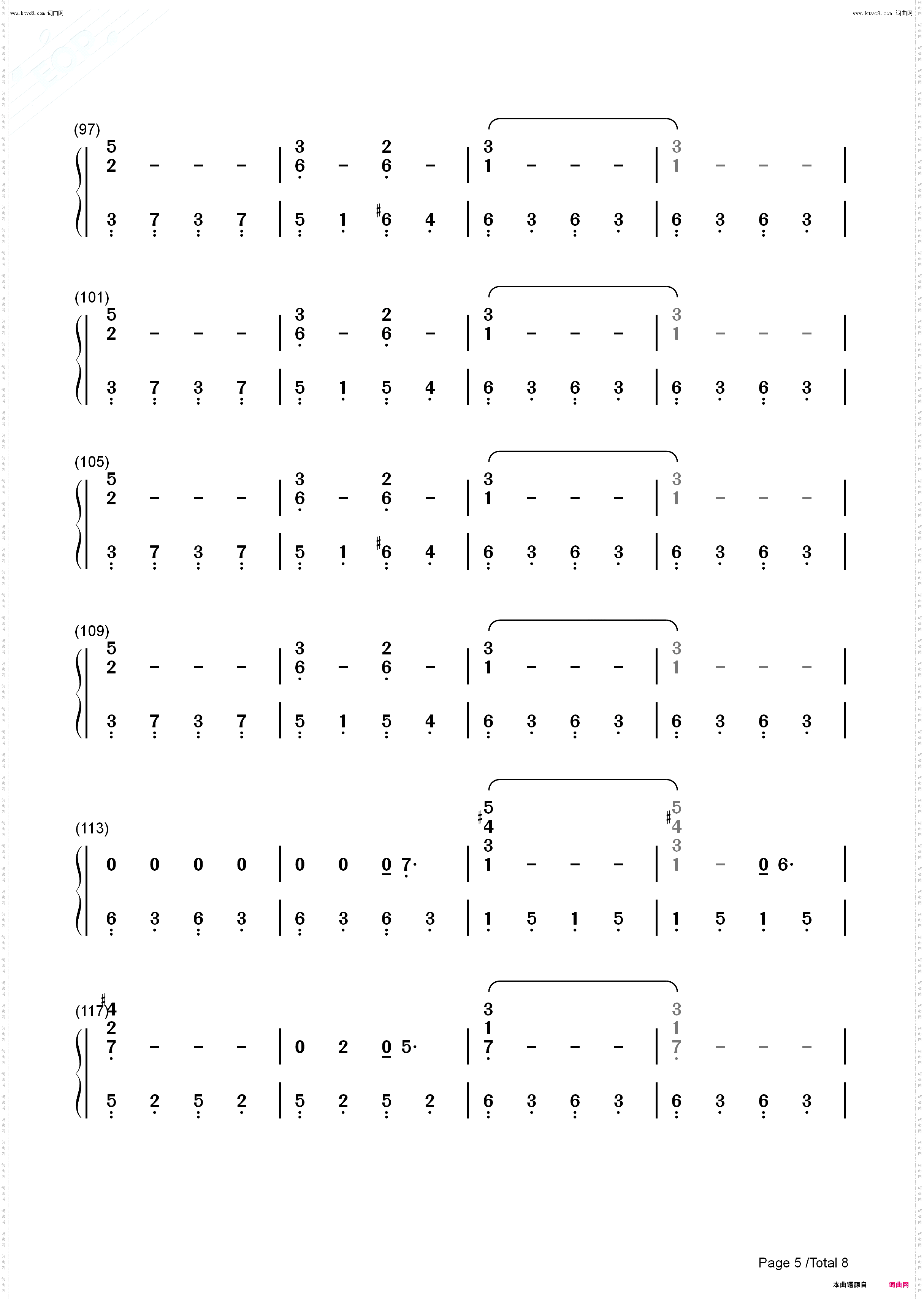 Crown_钢琴五线谱及简谱