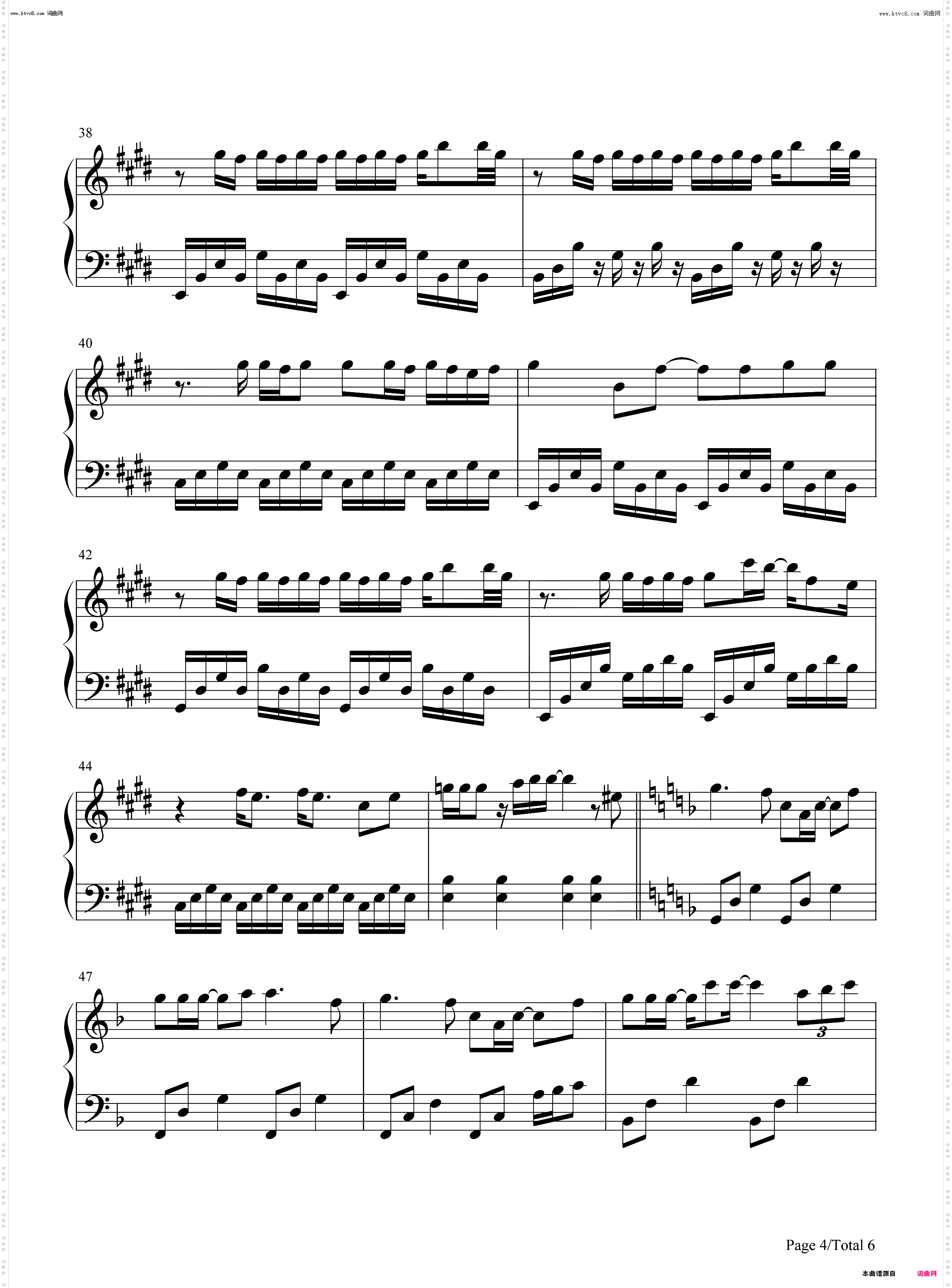 是你_难哄片尾曲钢琴五线谱及简谱