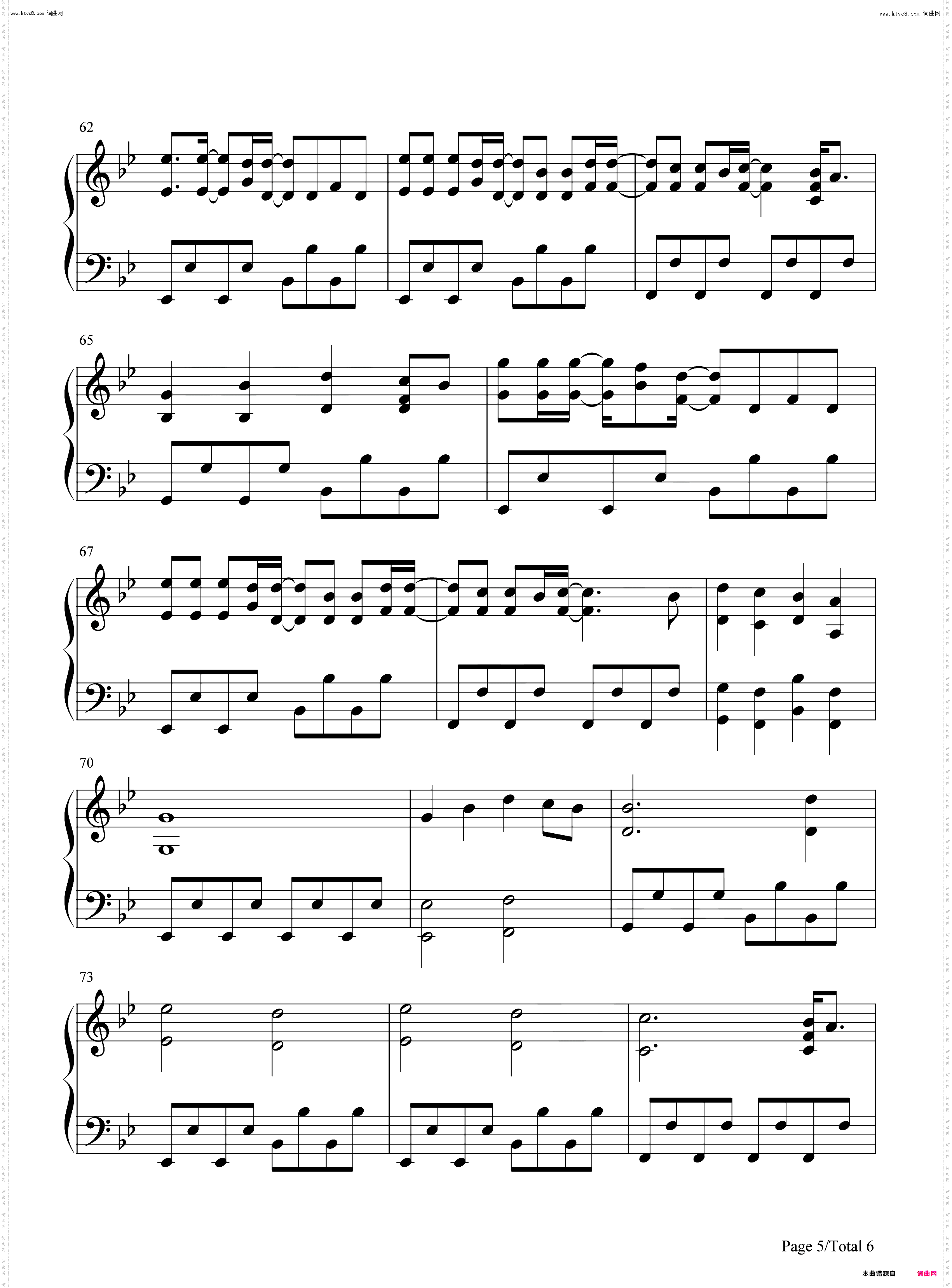 Carry You Home_钢琴五线谱及简谱