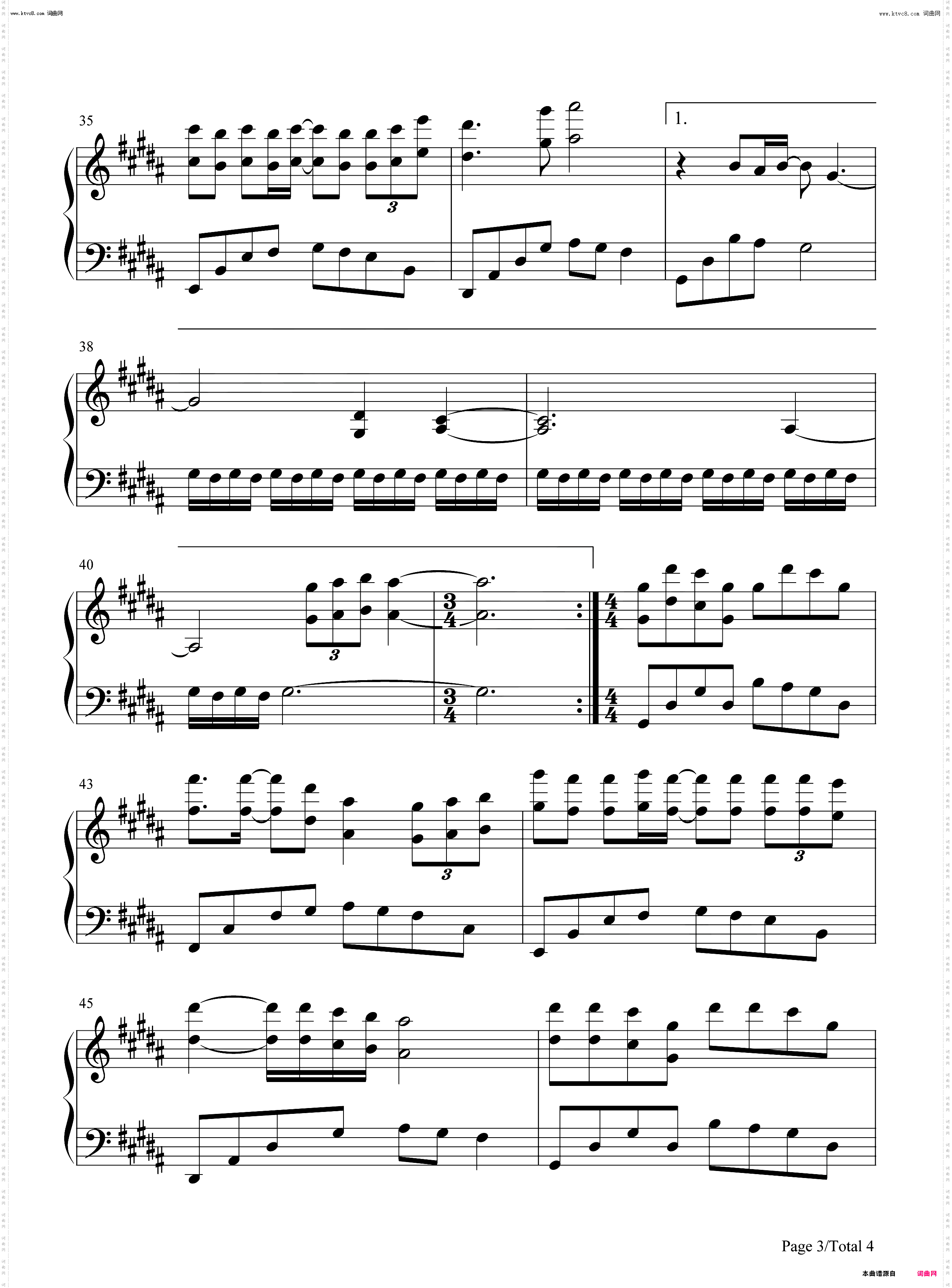 是我_简单版藏海传主题曲钢琴五线谱及简谱