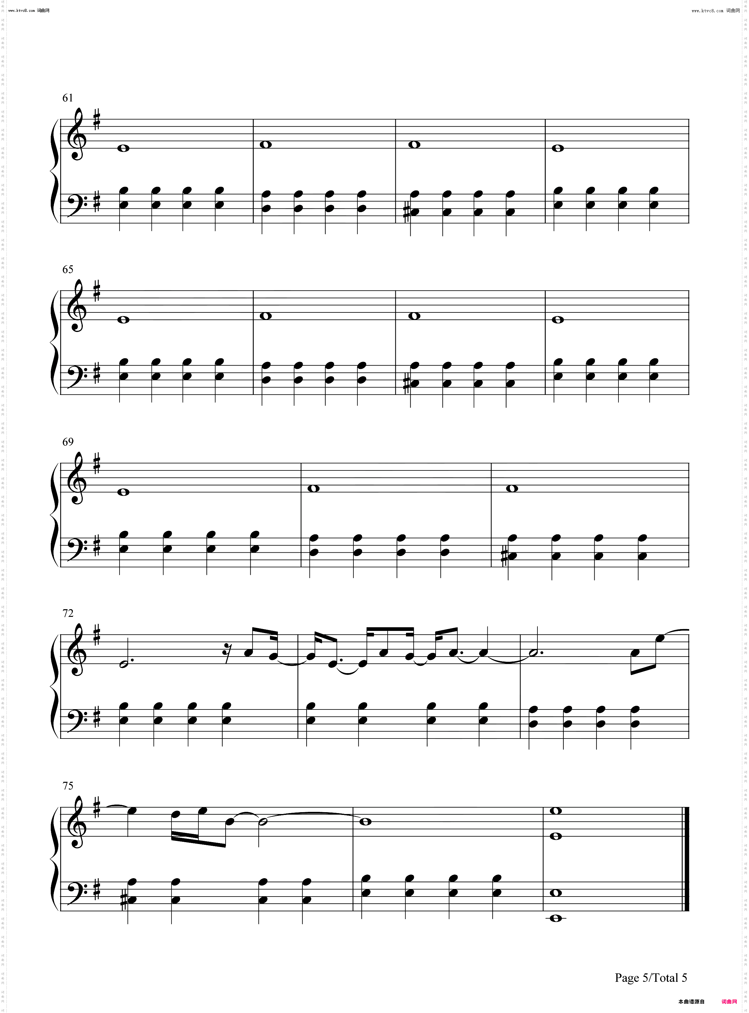 Over Now_钢琴五线谱及简谱