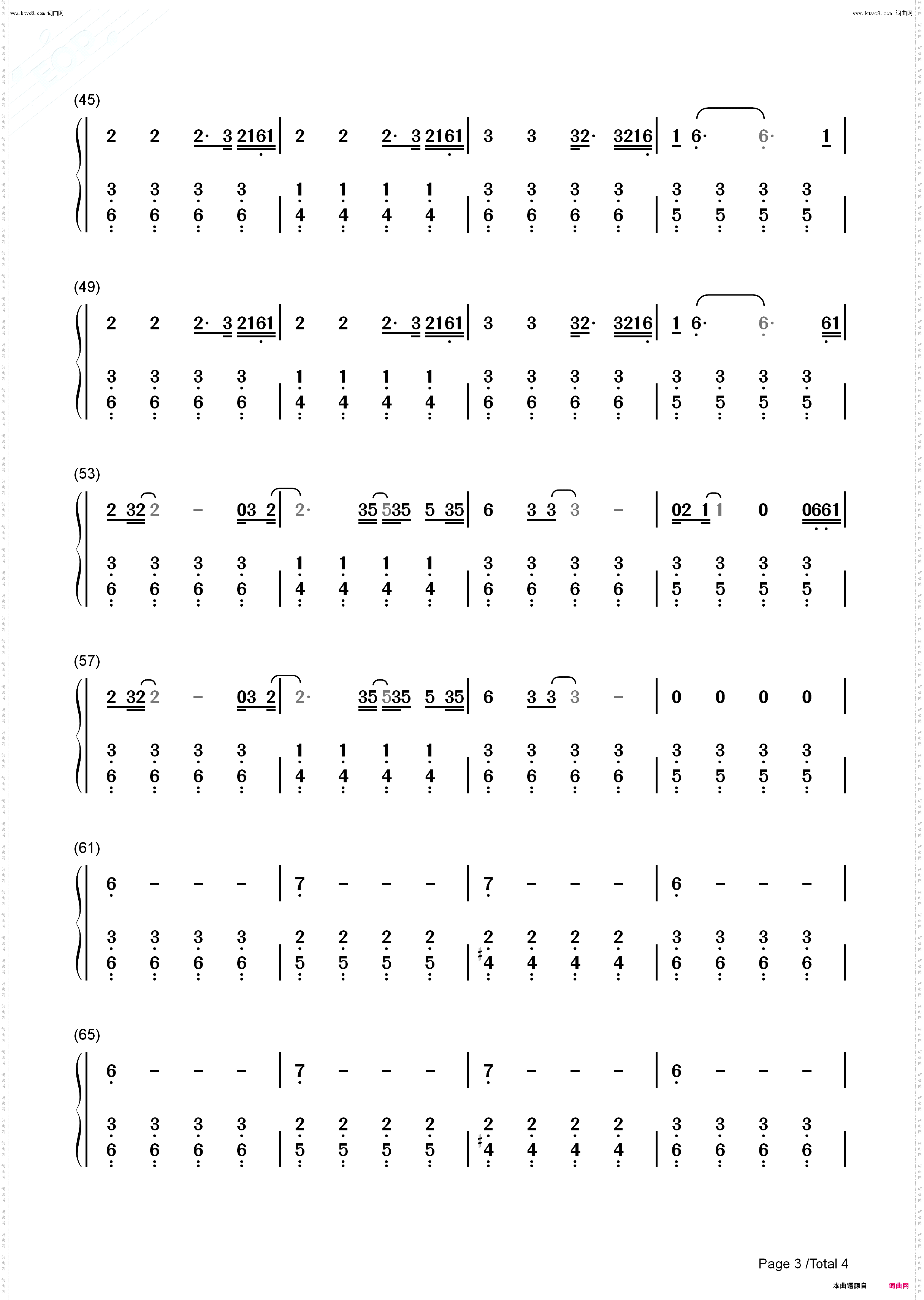 Over Now_钢琴五线谱及简谱