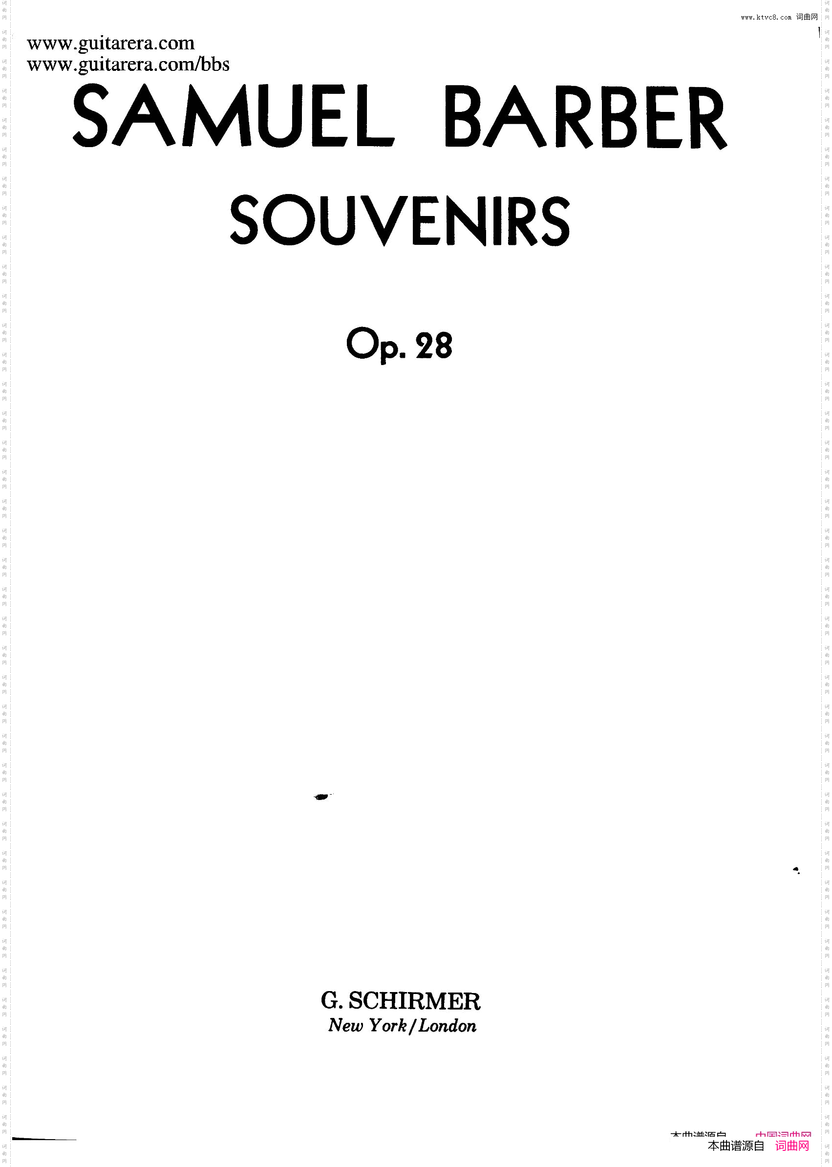 Souvenirs Op·28纪念曲5· 踌躇的探戈