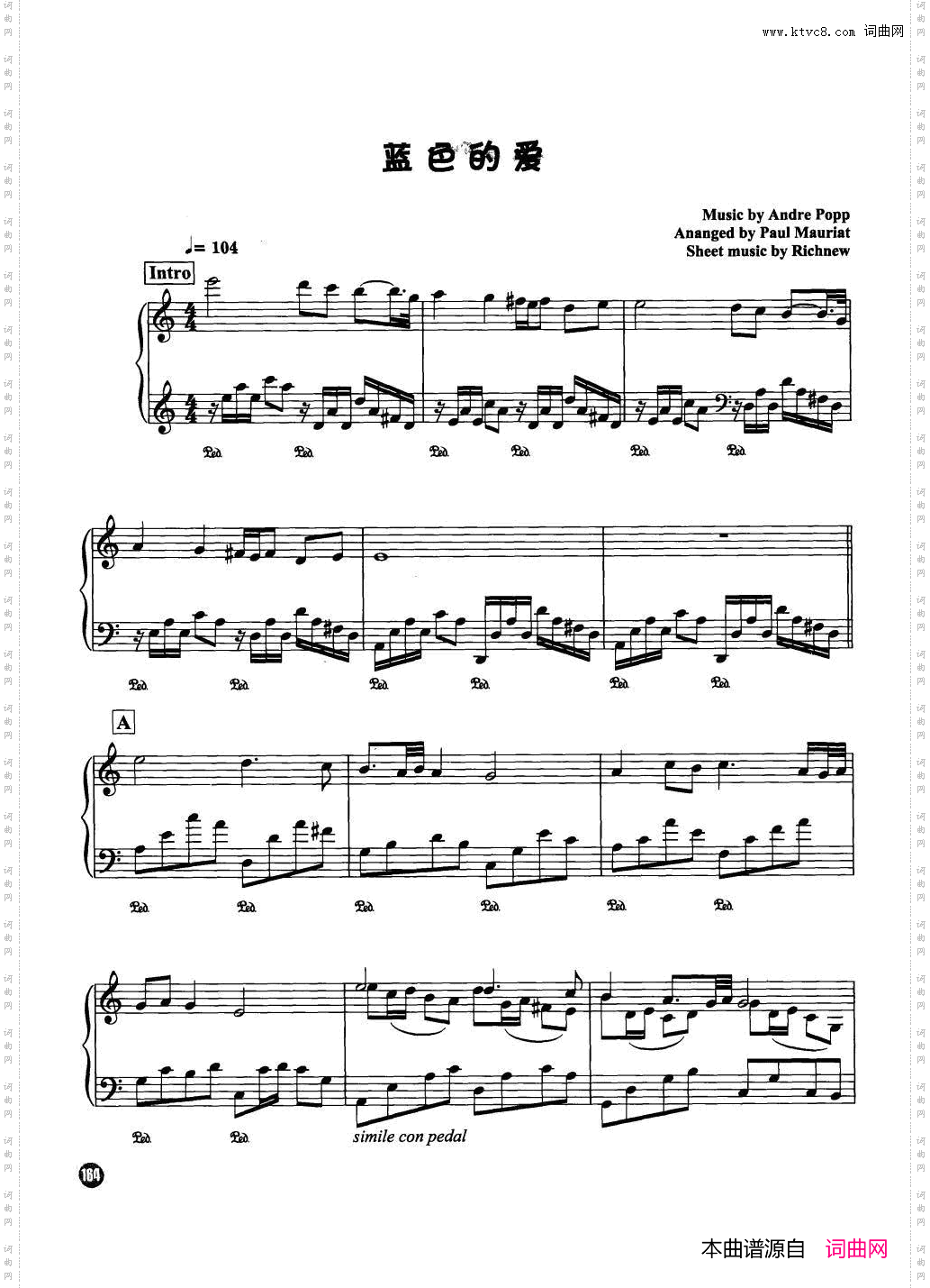 蓝色的爱_理查德·克莱德曼钢琴名曲最新精选Ⅱ