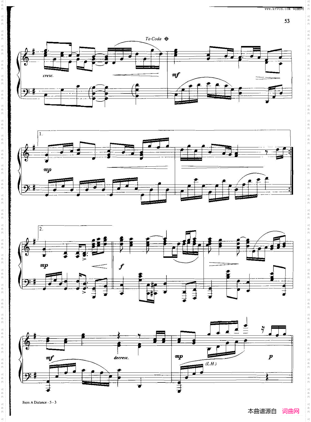 fromadistance_Dan Coates 流行情调钢琴谱集